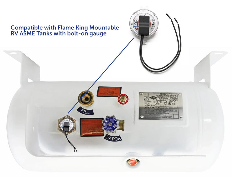 Flame King 0-90 Ohm Twin-Site Remote Dial Gauge for RV ASME Propane Tanks by Flame King Products