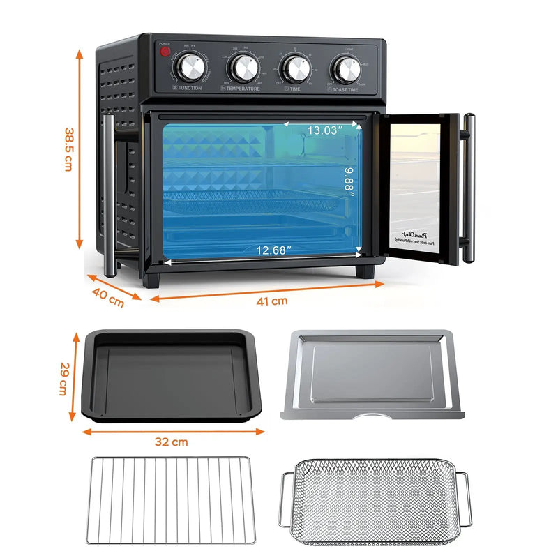 PlumChef 26QT Large Capacity French Double-Door Air Fryer Convection Toaster Oven by HouseOfZazla