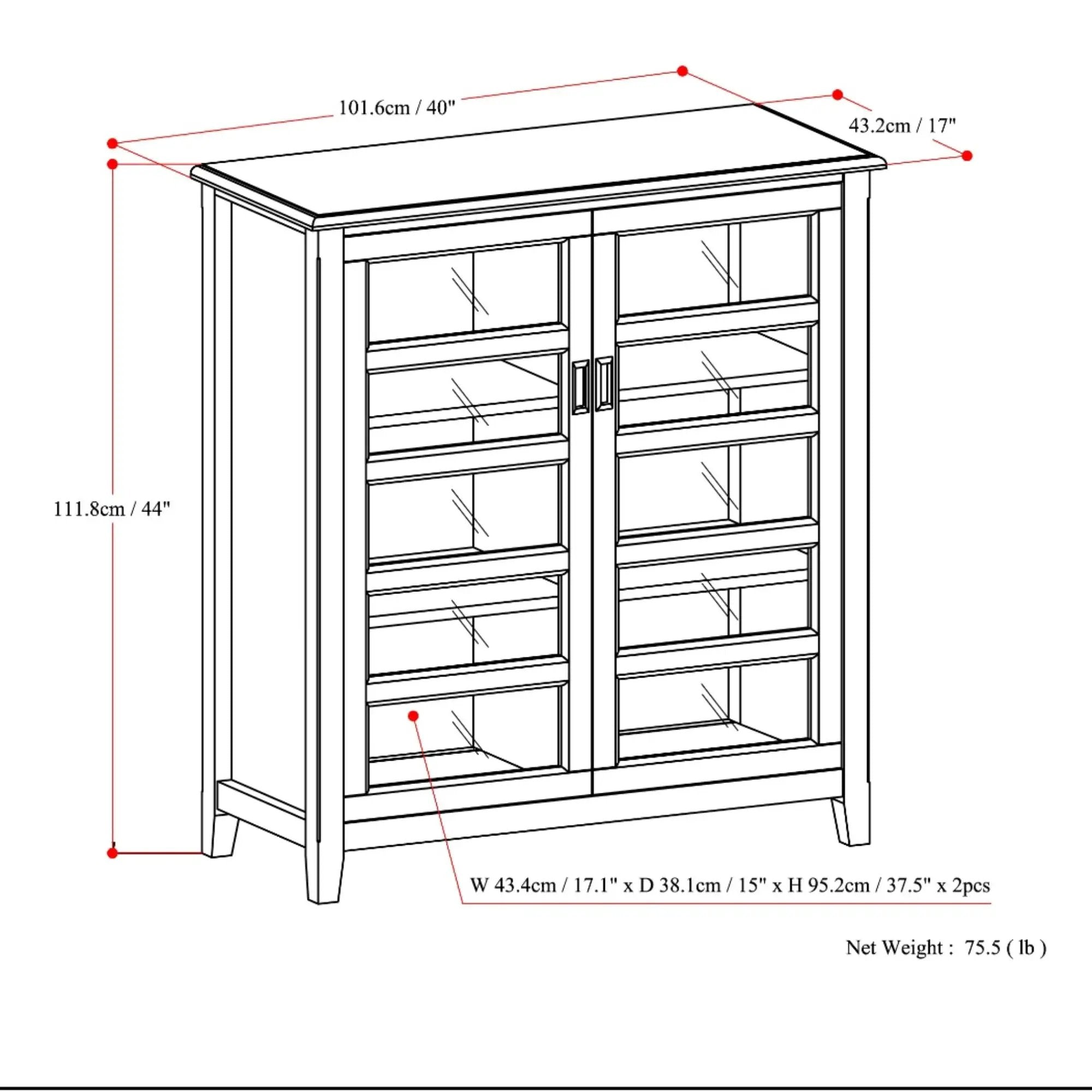 Burlington - Medium Storage Cabinet - Mahogany Brown by HouseOfZazla