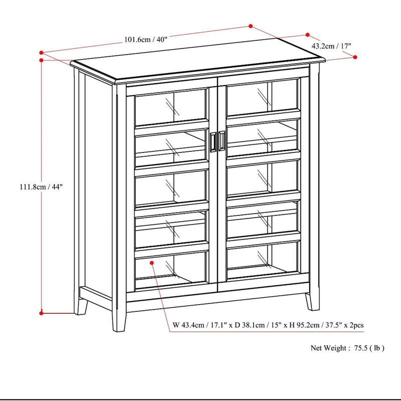 Burlington - Medium Storage Cabinet - Mahogany Brown by HouseOfZazla