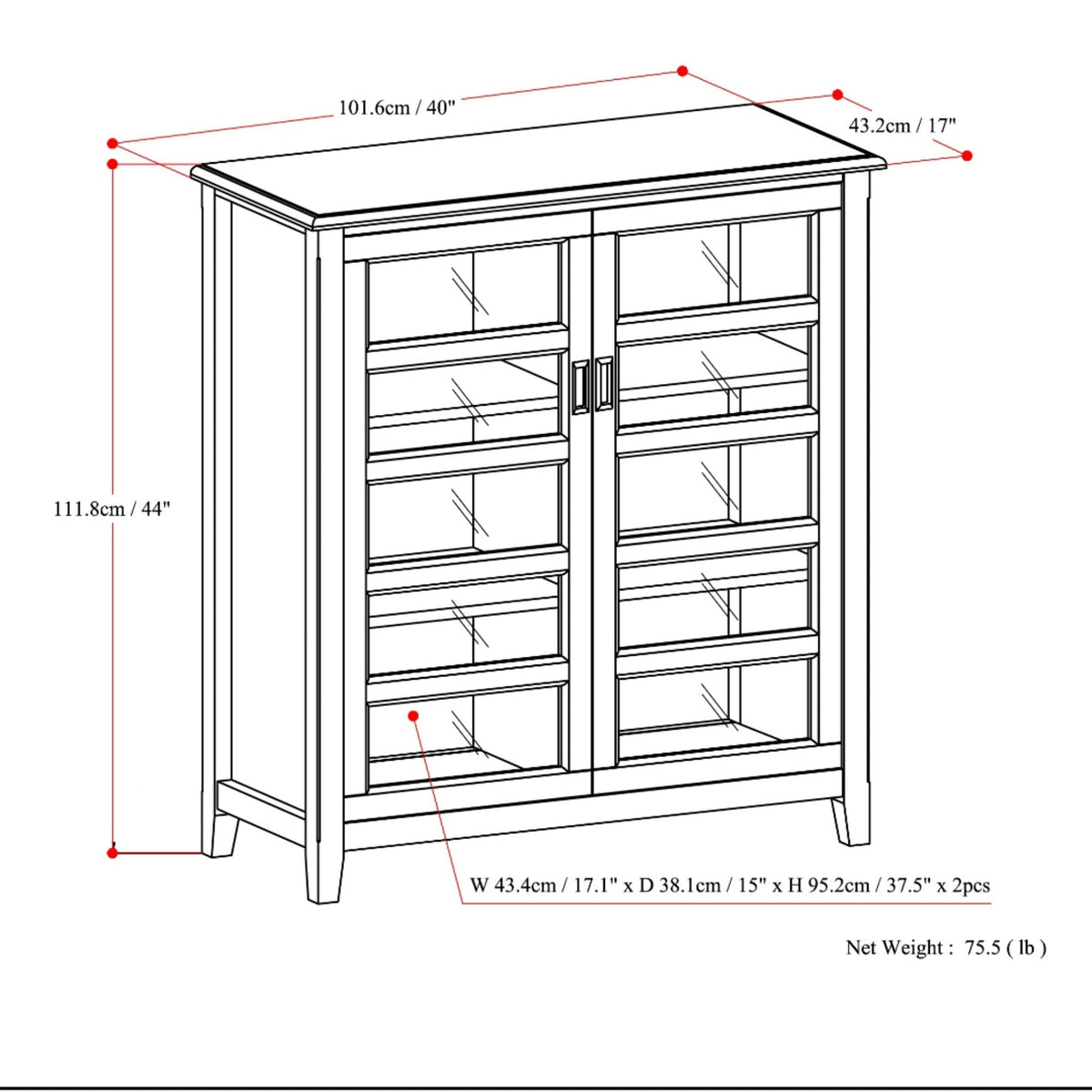 Medium Storage Cabinet with Adjustable Shelves - Mahogany Brown, photo 2 of 7