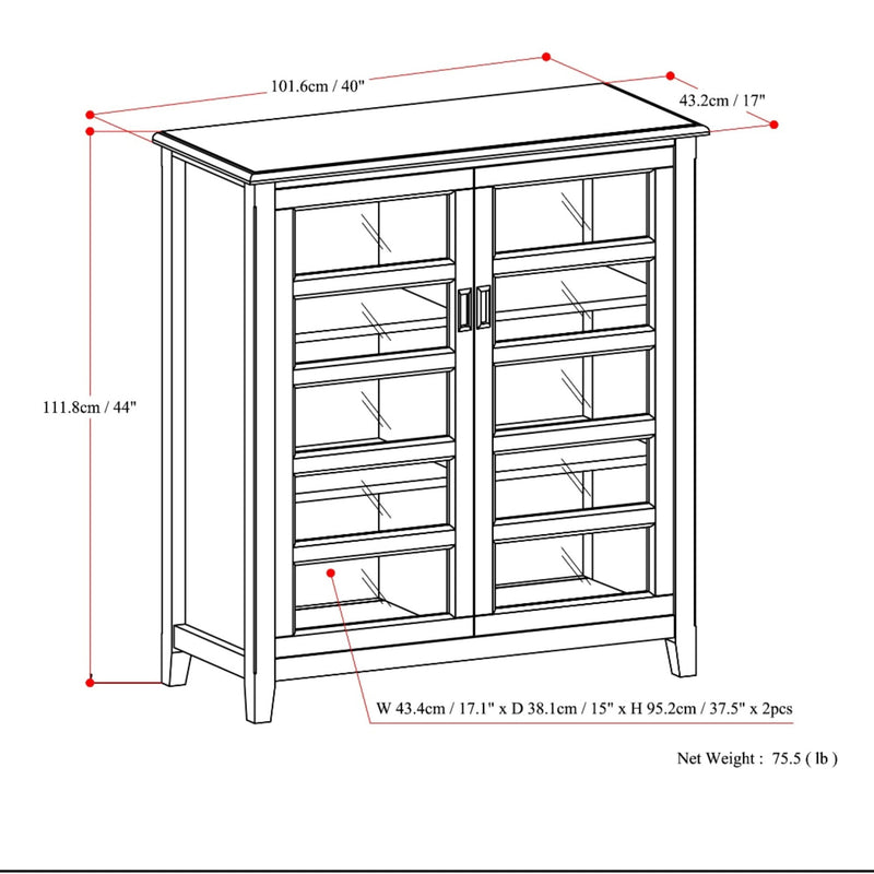 Medium Storage Cabinet with Adjustable Shelves - Mahogany Brown, photo 2 of 7