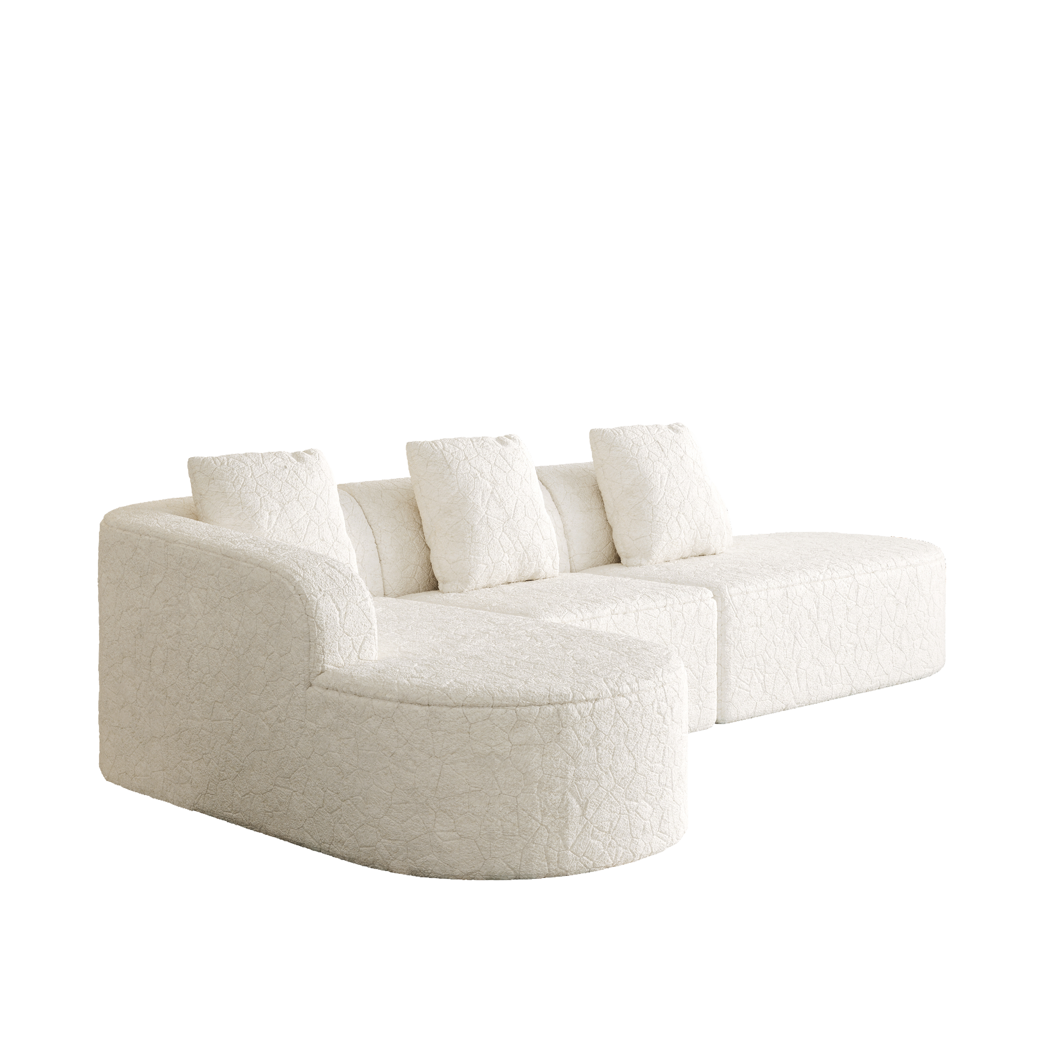 111.8-Inch L-Shaped Curved Modular Sofa by HouseOfZazla