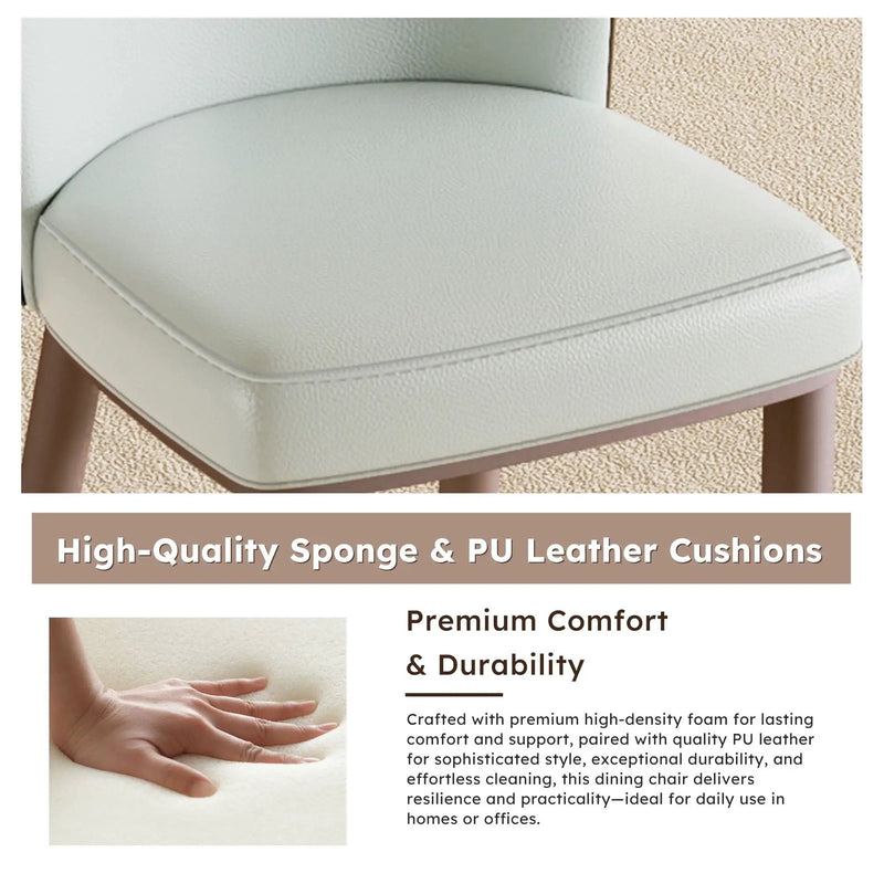 Dining Chair With Carbon Steel Legs, Comfortable Seating, (Set of 2) - White by HouseOfZazla