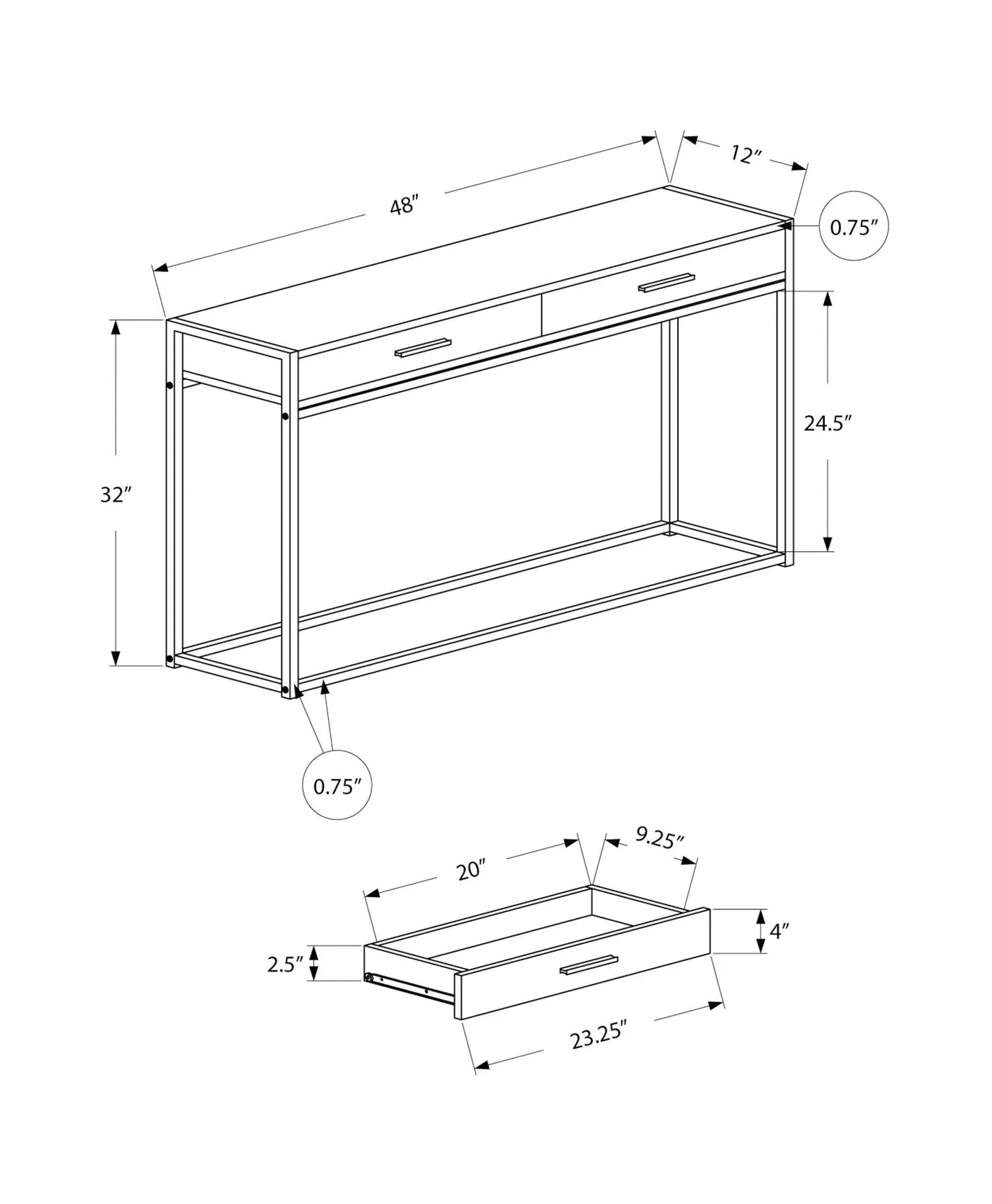 Accent Console Table for Entryway with Storage Drawers by HouseOfZazla