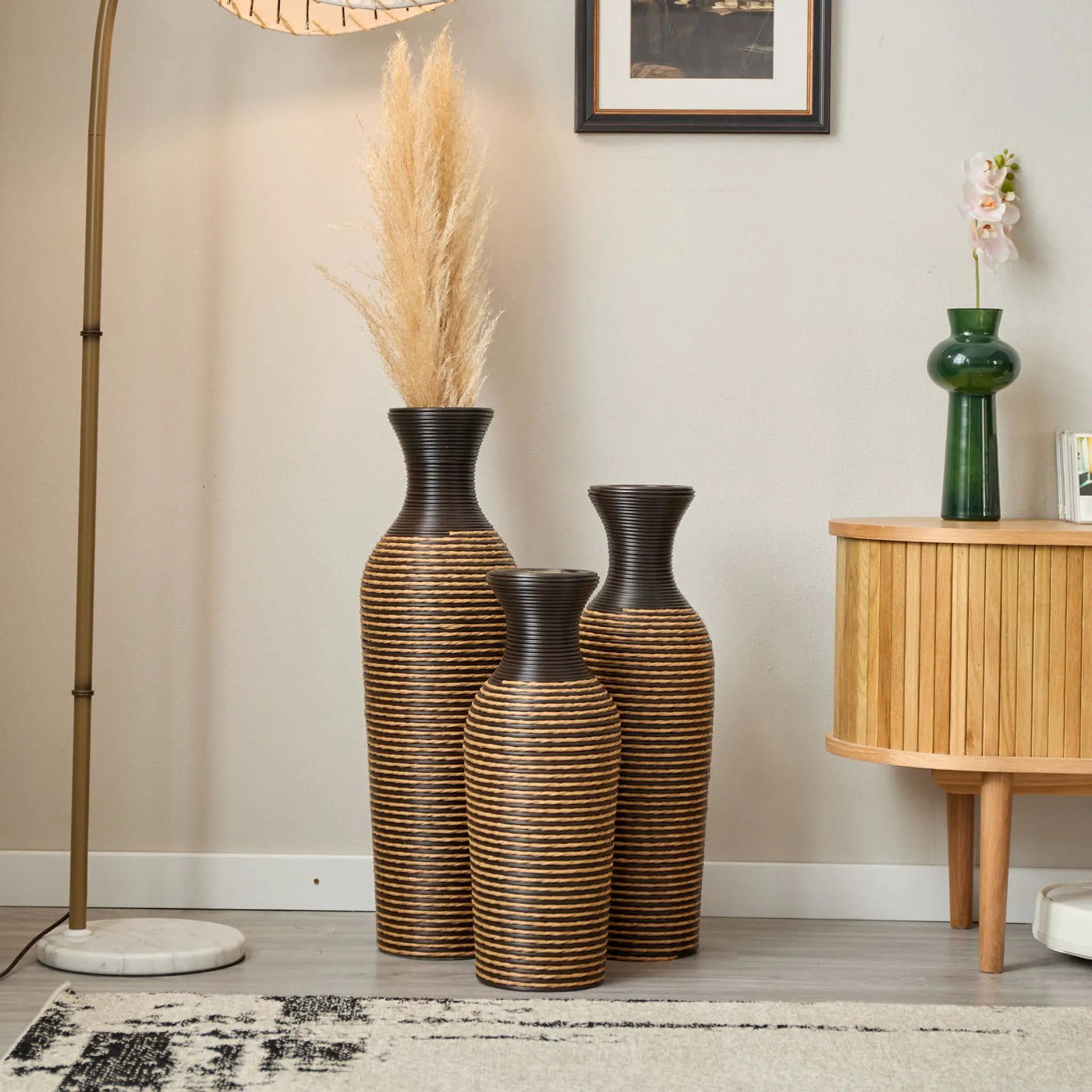 Classic And Neat Floor Vase, High Independent Flower Stand (Set of 3) by HouseOfZazla