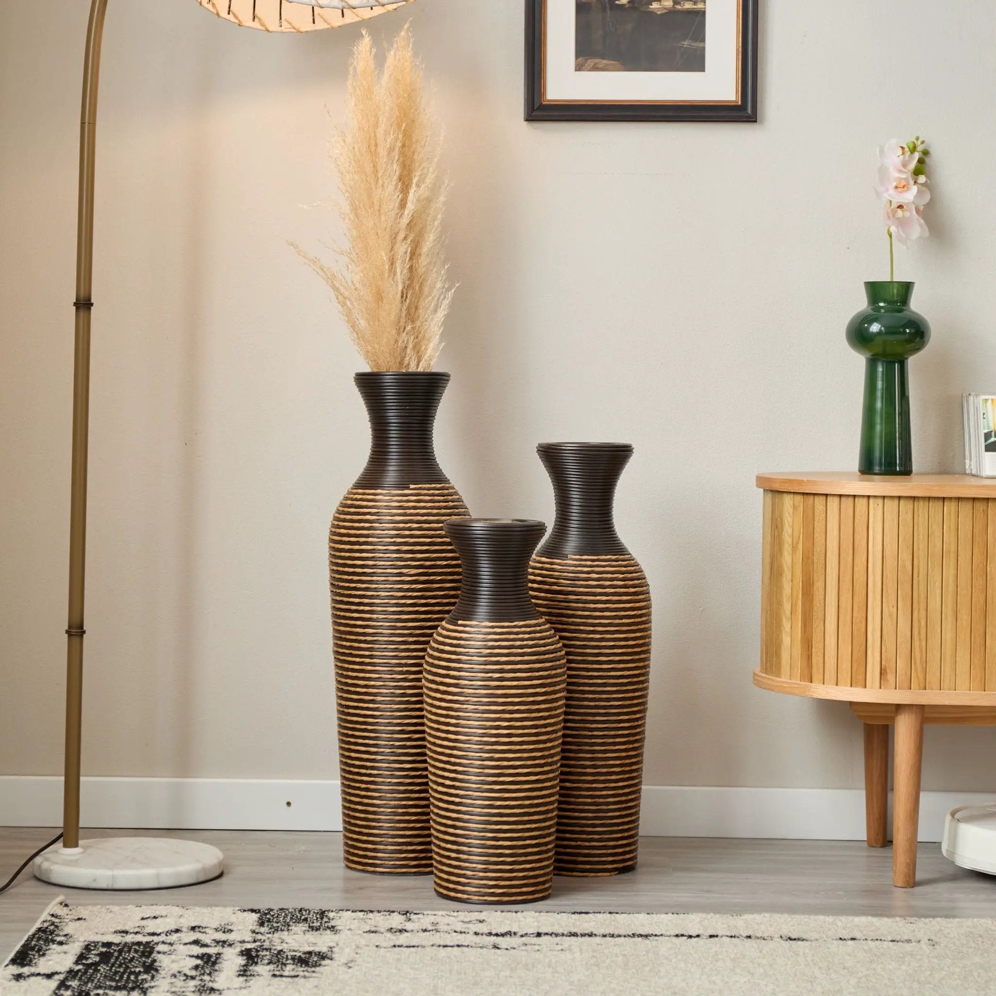 Classic And Neat Floor Vase, High Independent Flower Stand (Set of 3) by HouseOfZazla
