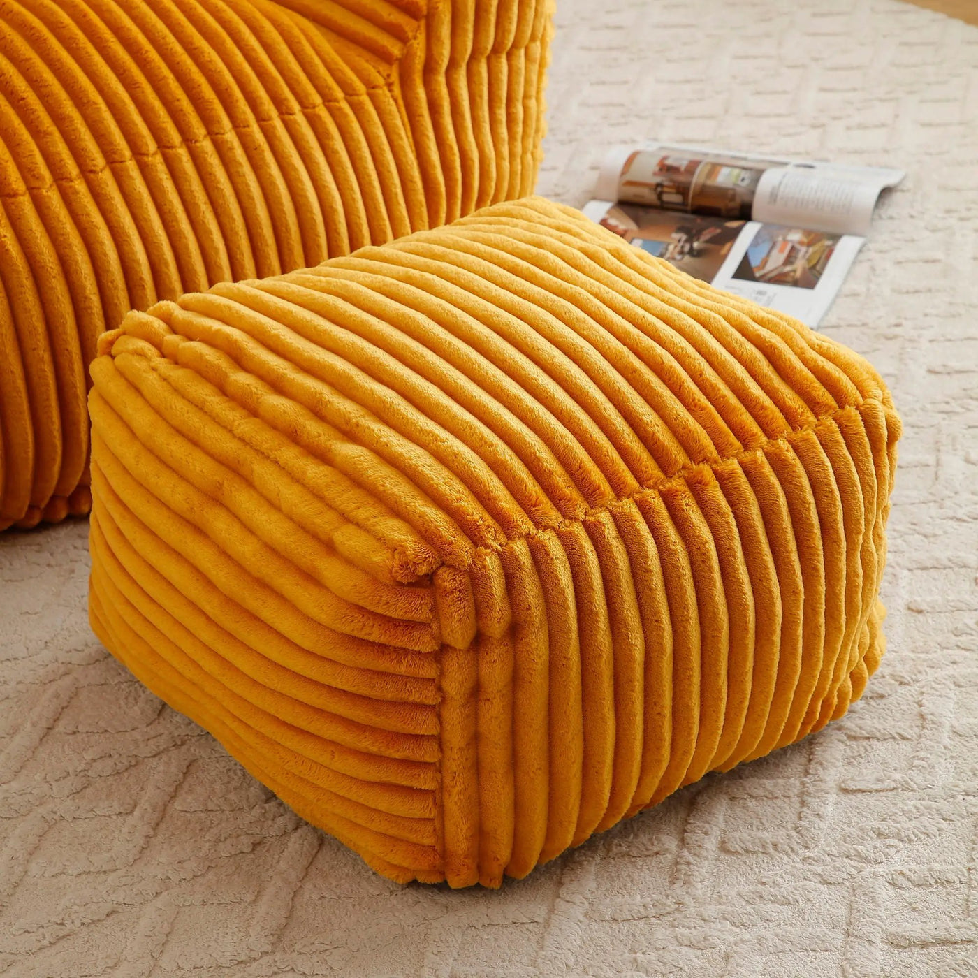 Giant Bean Bag Chair With Armrests And Footstool by HouseOfZazla