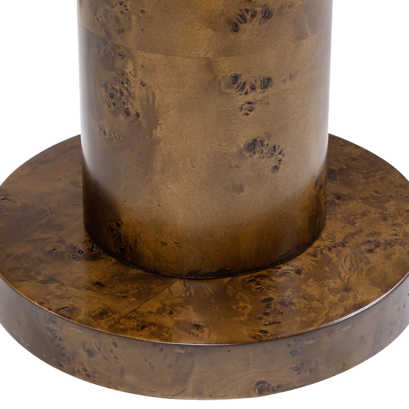 Bolin - Round Pillar Burl Accent Side Table - Walnut Brown by HouseOfZazla