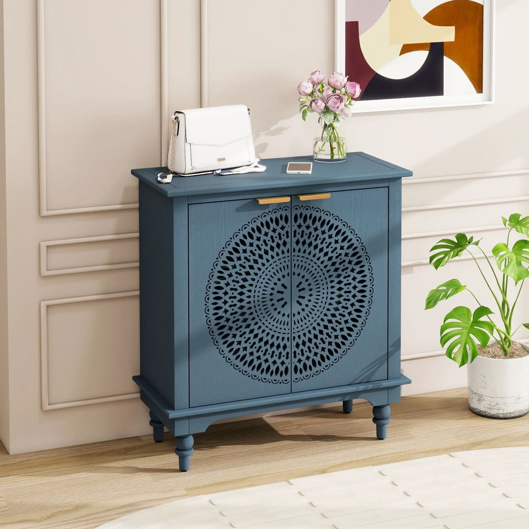 Hollow - Carved 2 Doors Accent Cabinet by Unique Piece Furniture