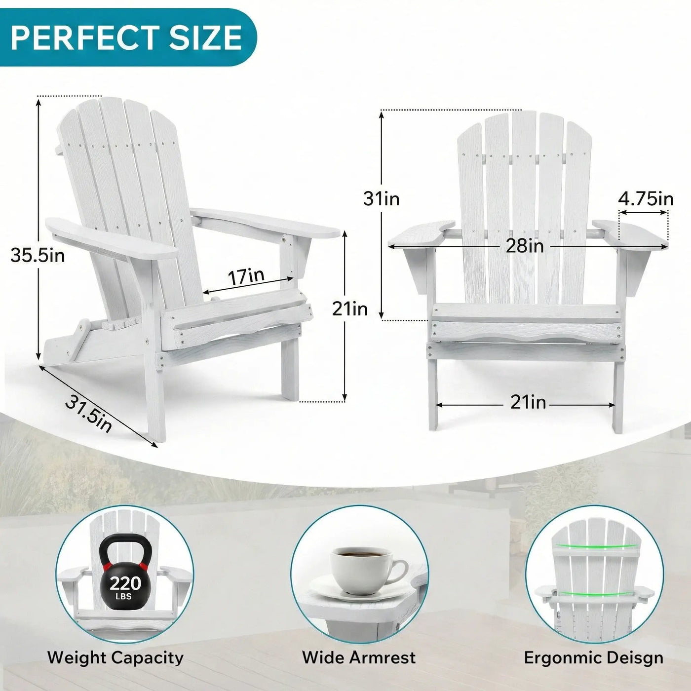 Folding Adirondack Lounge Chair With Embossed Grain Texture by HouseOfZazla