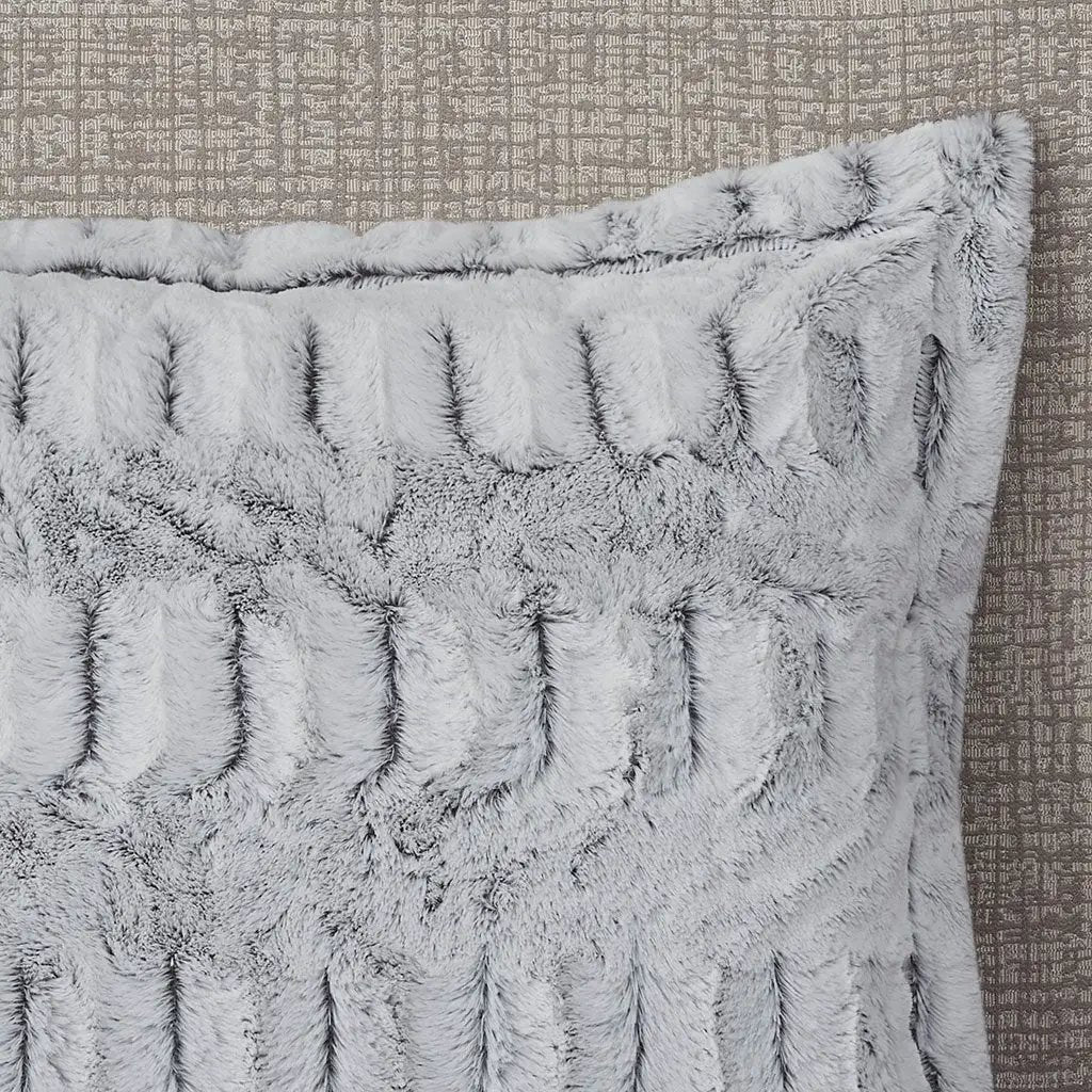 Full/Queen Back Print Long Fur Comforter Mini Set by HouseOfZazla