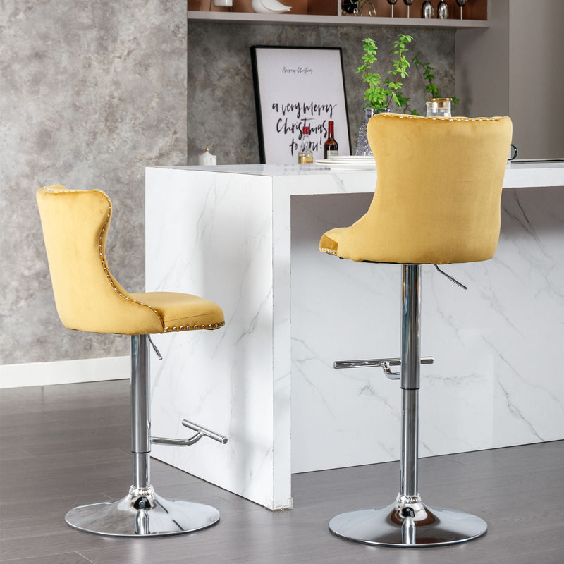 Swivel Adjustable Height Barstools Set of 2 by HouseOfZazla
