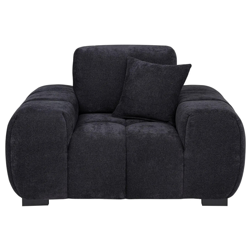 Octavia Upholstered Track Arm Accent Chair Black by Unique Piece Furniture