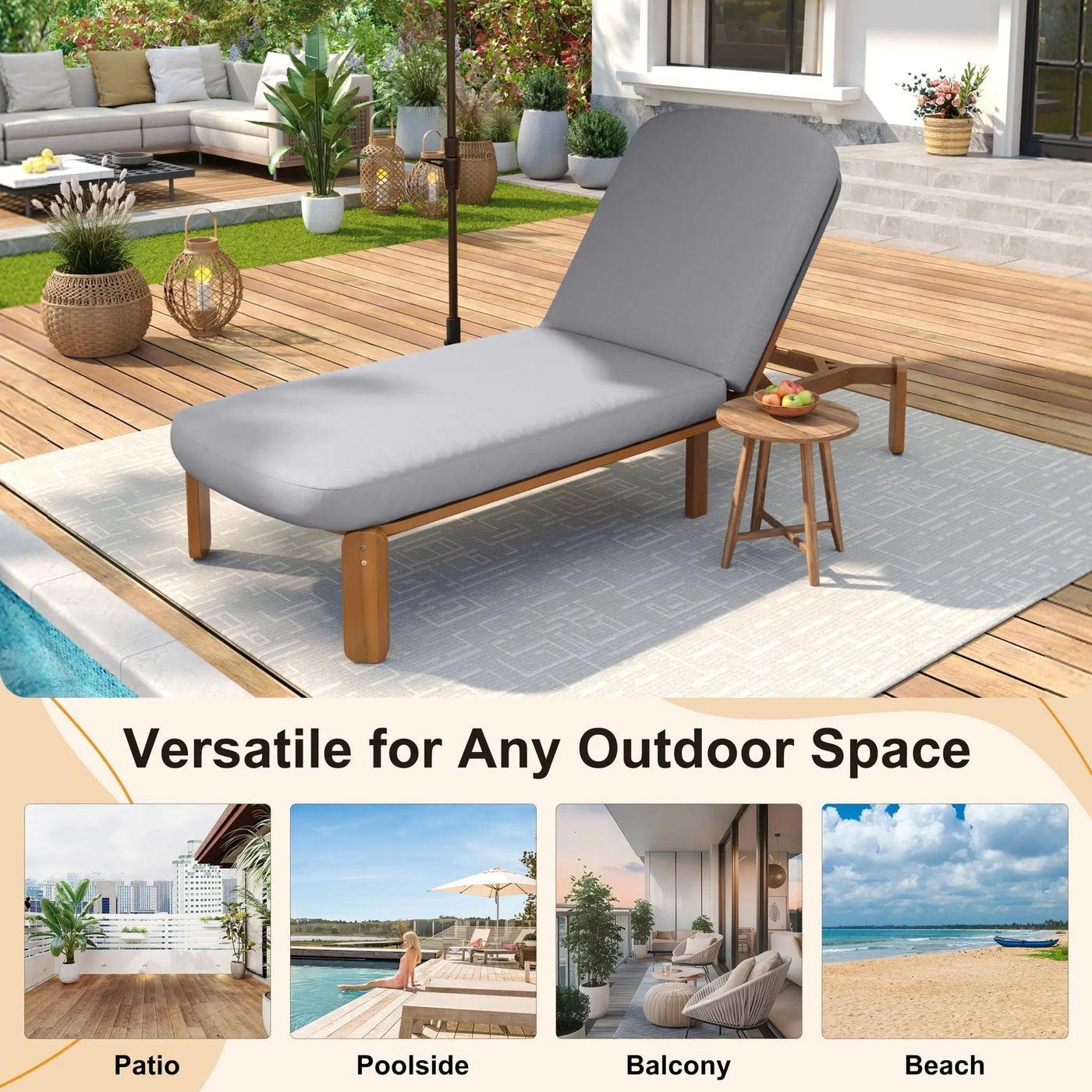 Outdoor Chaise Lounge With Adjustable Backrest by HouseOfZazla