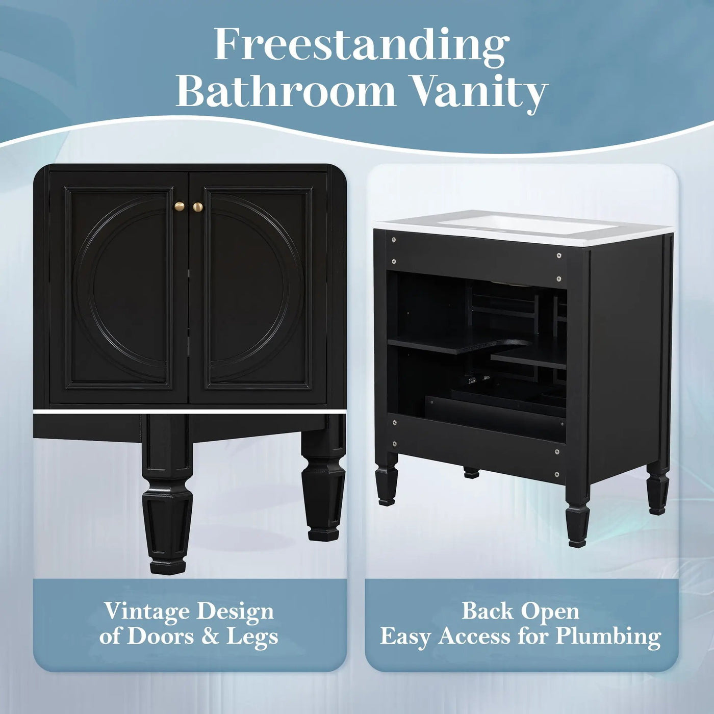Double Sink Bathroom Vanity Set with Wall Mount Mirror Cabinet by HouseOfZazla