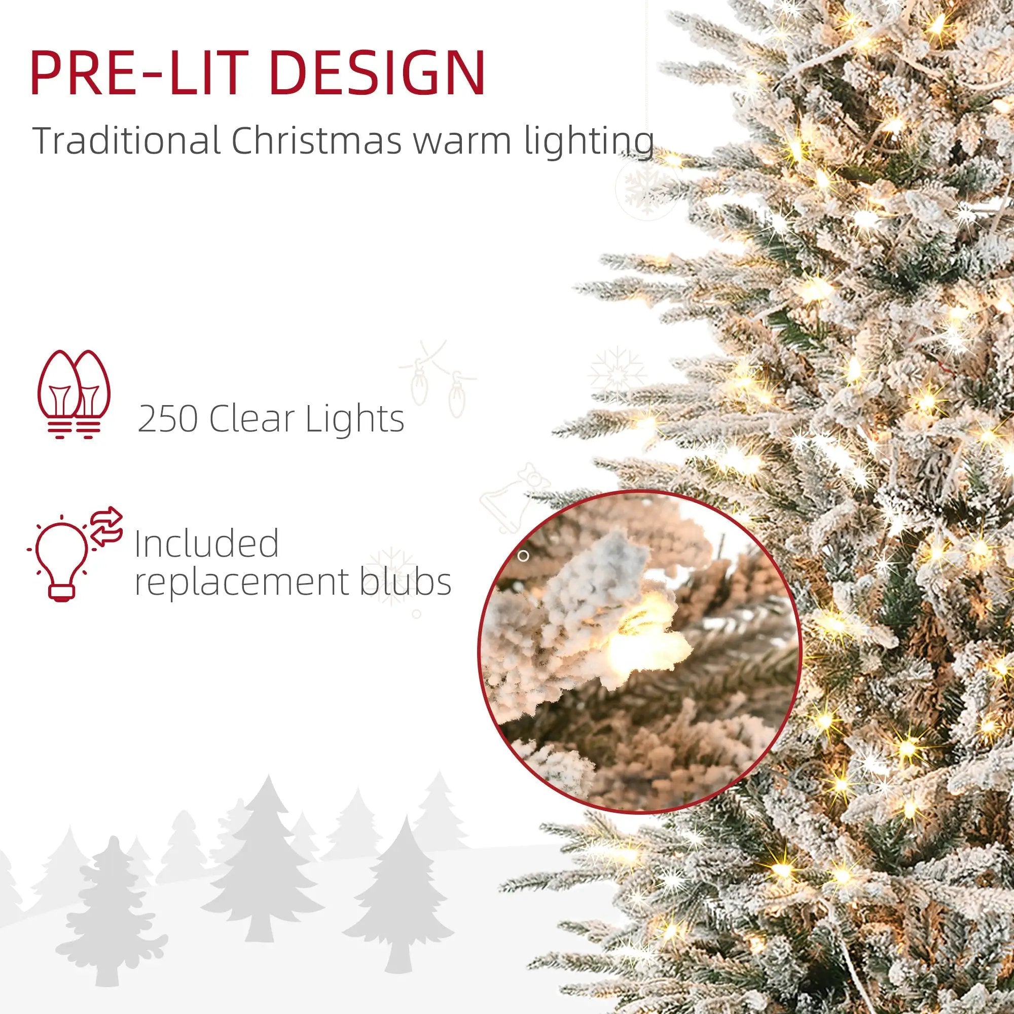 HOMCOM 6ft Tall Prelit Artificial Christmas Tree by HouseOfZazla