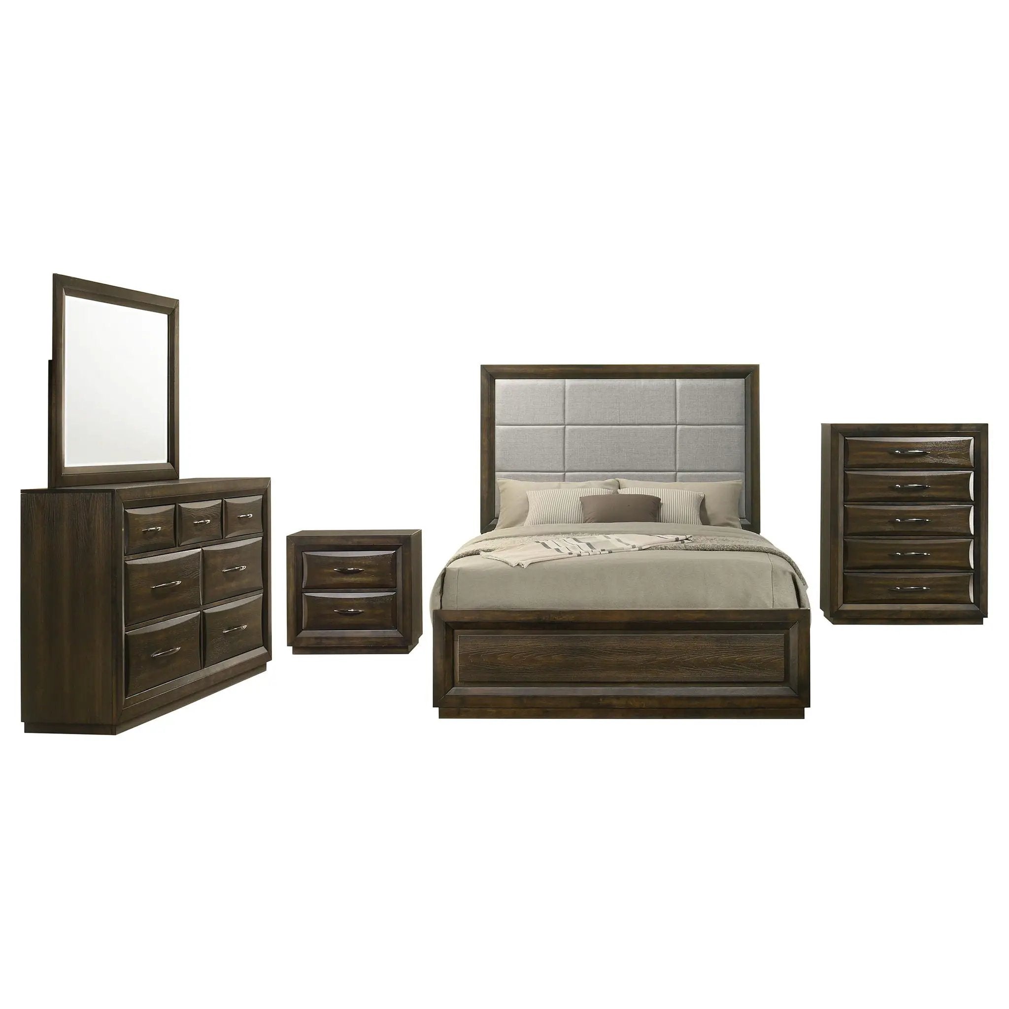 Atlas 5-piece California King Bedroom Set Dark Oak by Unique Piece Furniture
