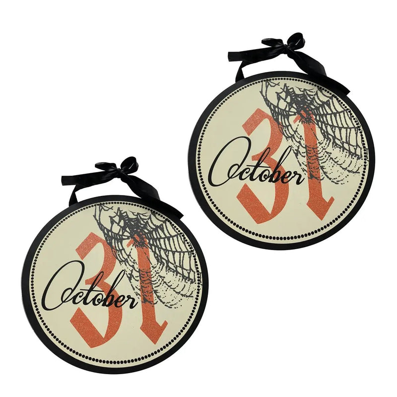 Set of 2, 12x12" Halloween Circle Sign by HouseOfZazla