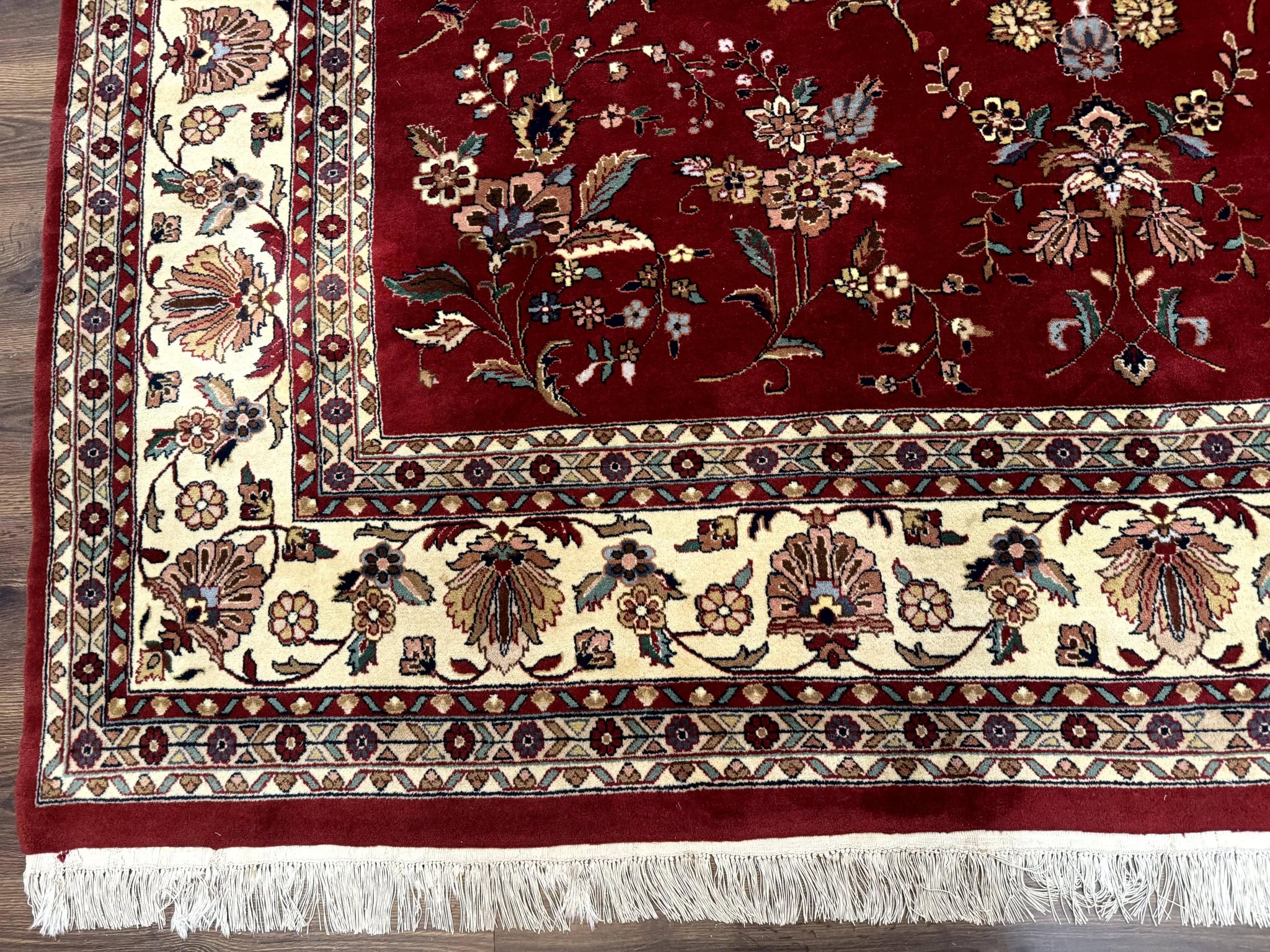 Indo Persian Rug 8x10, Red and Cream, Floral, Pande Cameron by Jewel Rugs