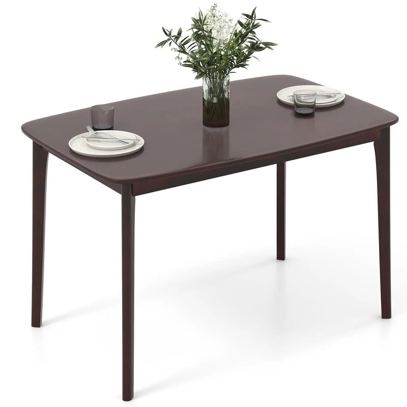 48 Inch Solid Wood Dining Table with Rubber Wood Supporting Legs for Kitchen Dining Room by DirectDeals