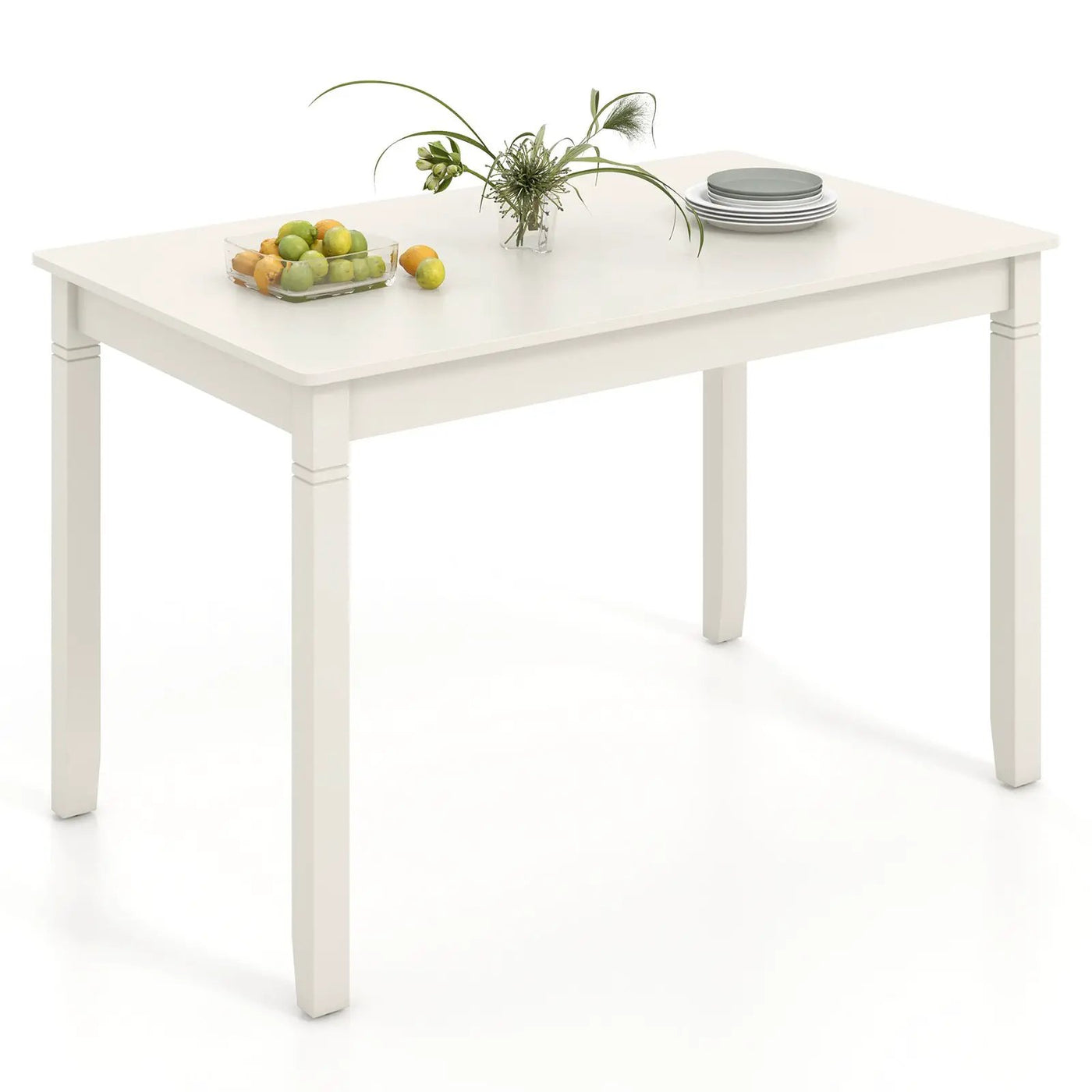 48-Inch Wooden Dining Table for 4 People Rectangular Kitchen Table with Rubber Wood Legs by DirectDeals
