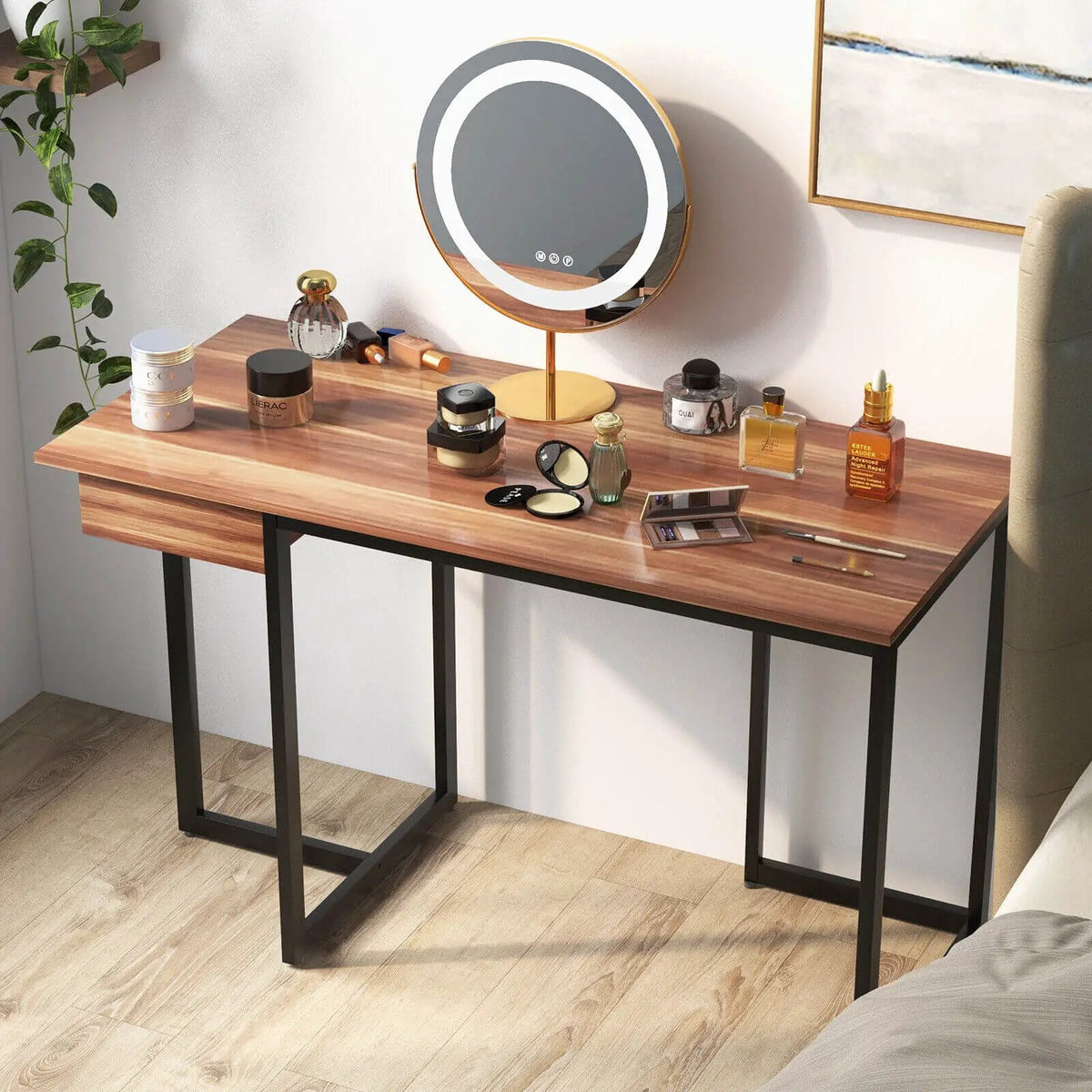 48 Inch Computer Desk with Metal Frame and Adjustable Pads by DirectDeals