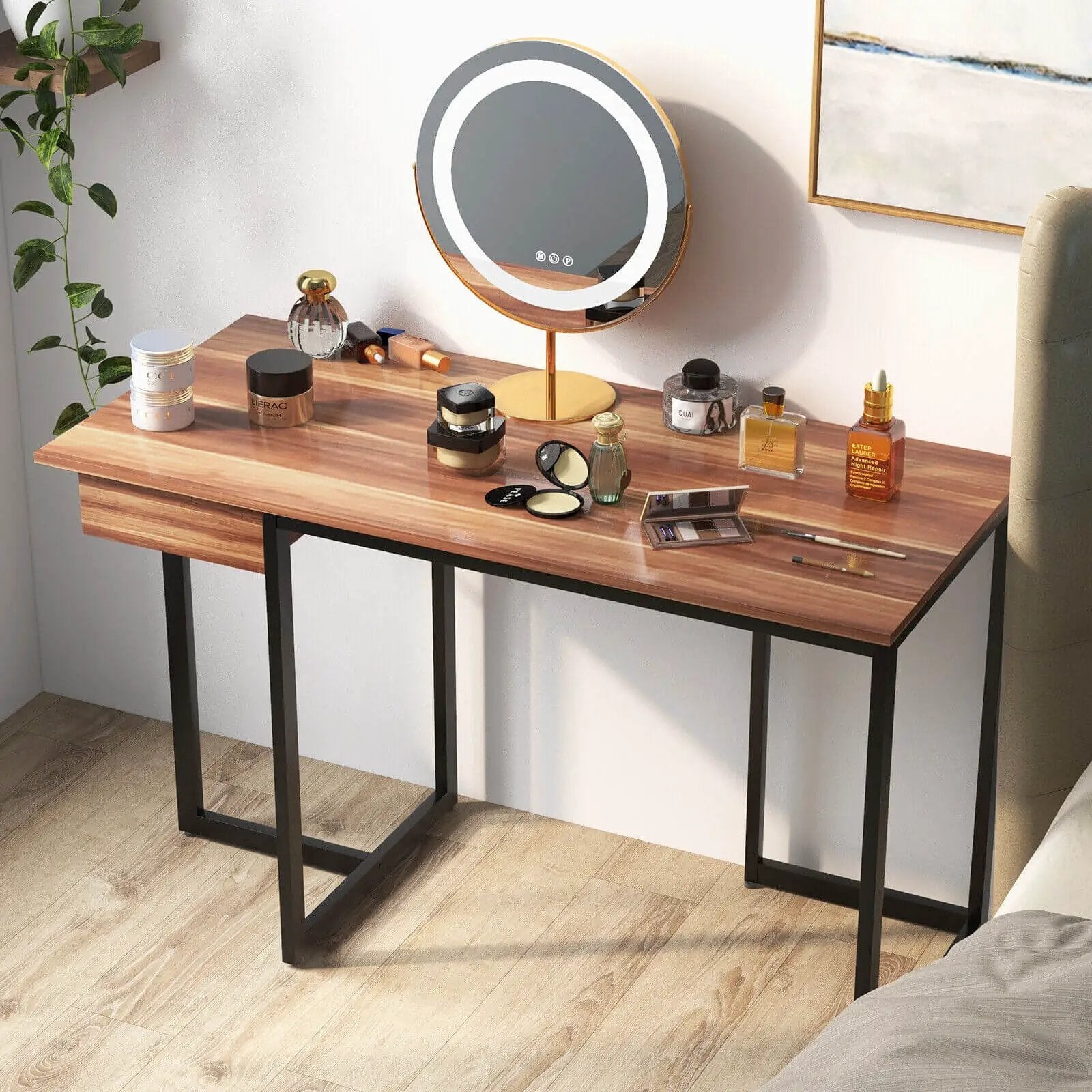 48 Inch Computer Desk with Metal Frame and Adjustable Pads by DirectDeals