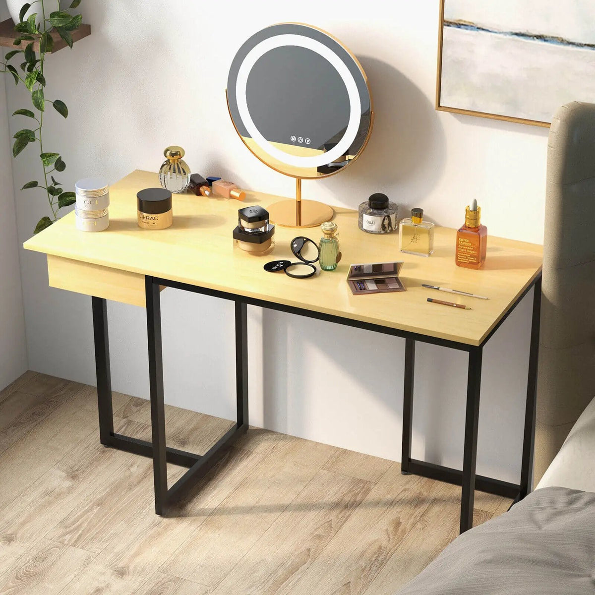 48 Inch Computer Desk with Metal Frame and Adjustable Pads by DirectDeals