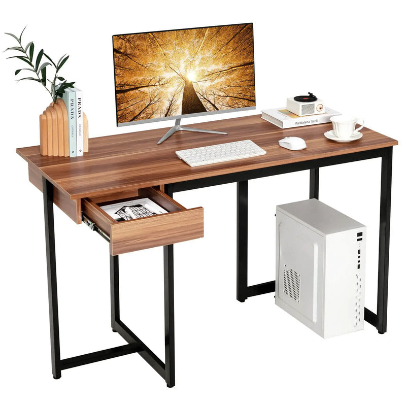 48 Inch Computer Desk with Metal Frame and Adjustable Pads by DirectDeals