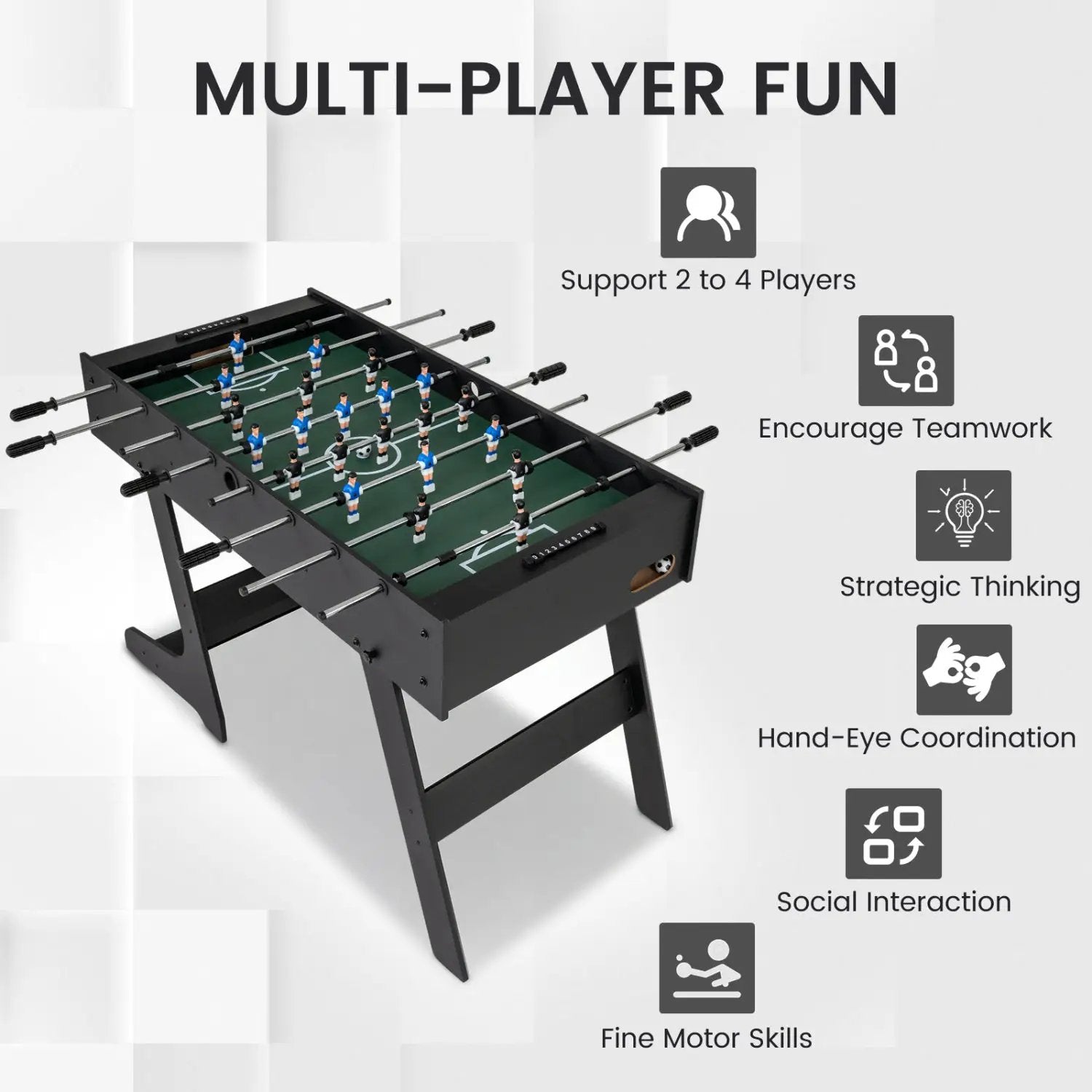 48 Inch Folding Foosball Table - Competition Size by DirectDeals