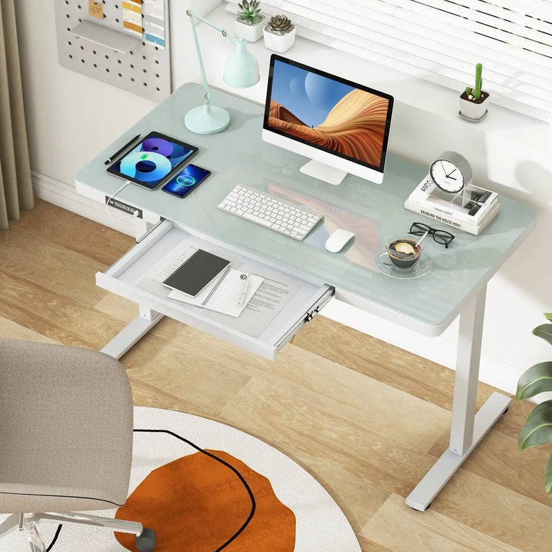 48-Inch Height Adjustable Electric Standing Desk with Drawer by DirectDeals