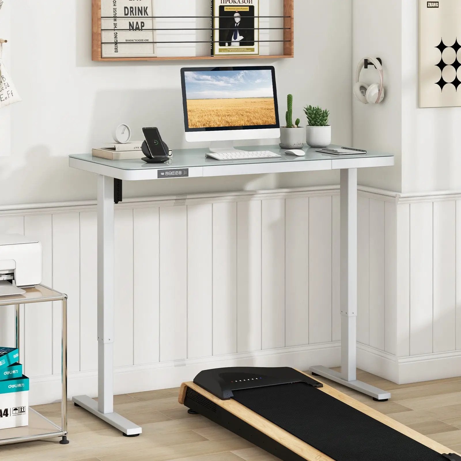 48-Inch Height Adjustable Electric Standing Desk with Drawer by DirectDeals