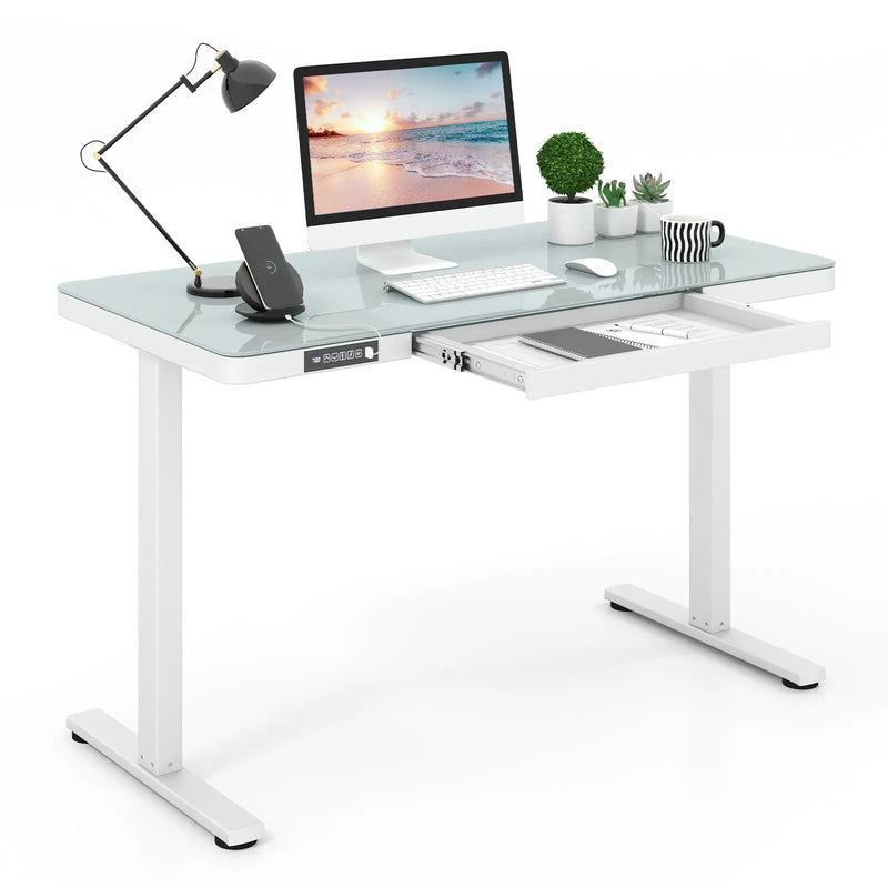 48-Inch Height Adjustable Electric Standing Desk with Drawer by DirectDeals