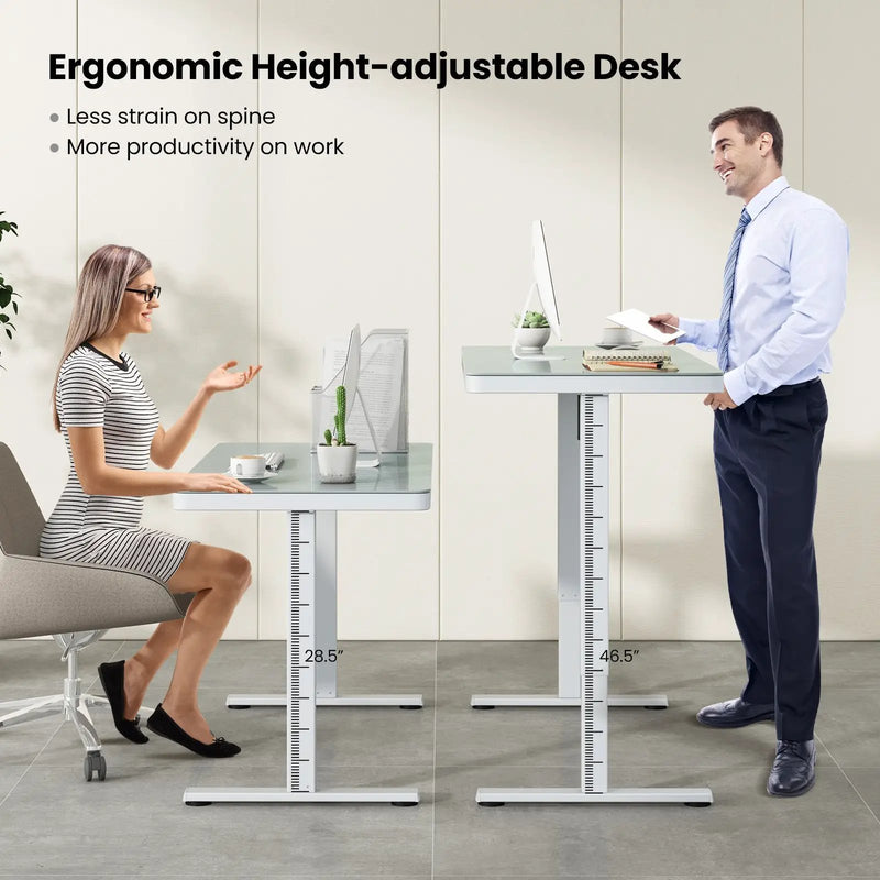 48-Inch Height Adjustable Electric Standing Desk with Drawer by DirectDeals
