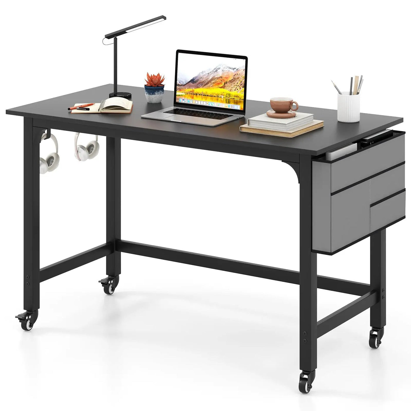 48 Inch Mobile Computer Workstation with 4 Smooth Casters by DirectDeals