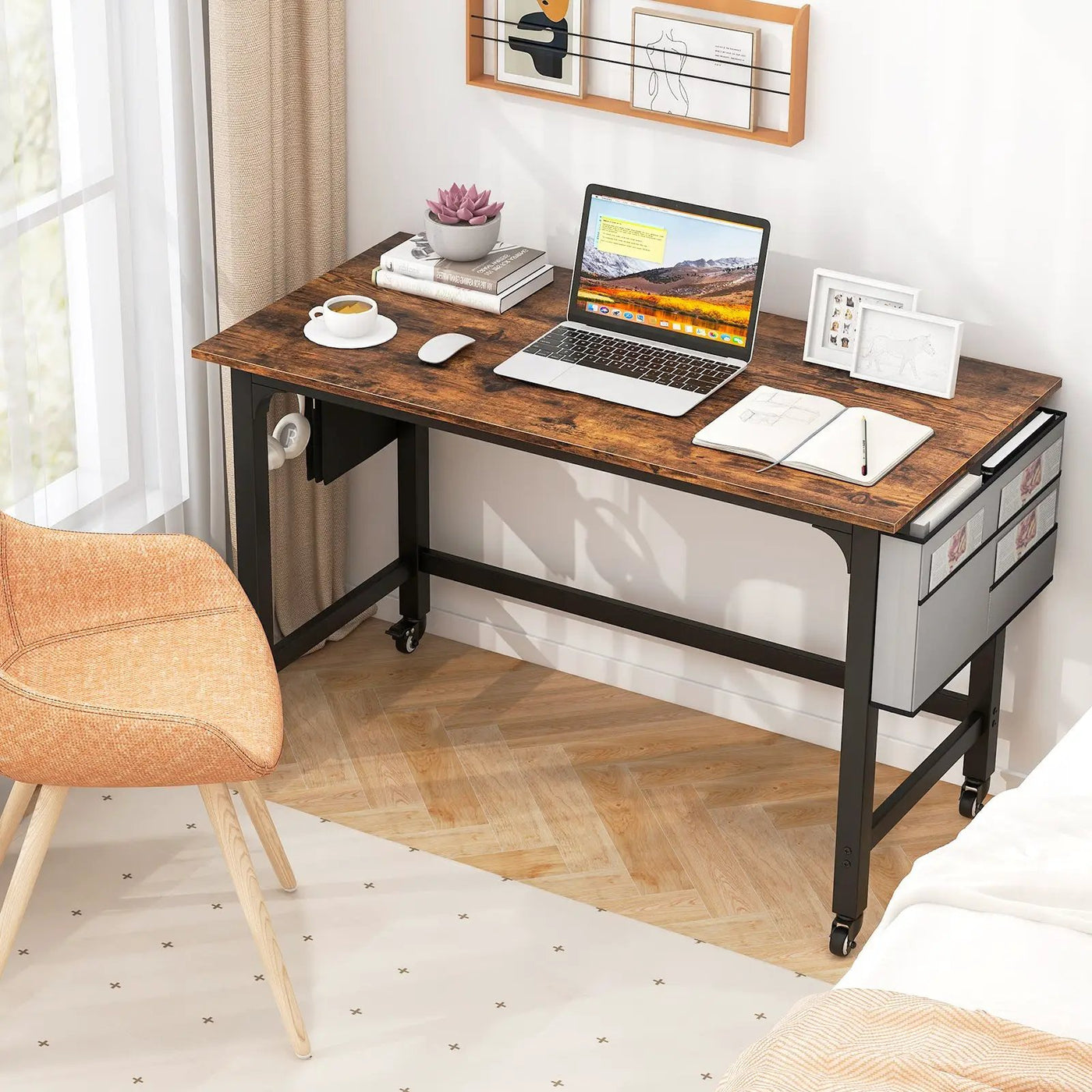 48 Inch Mobile Computer Workstation with 4 Smooth Casters by DirectDeals