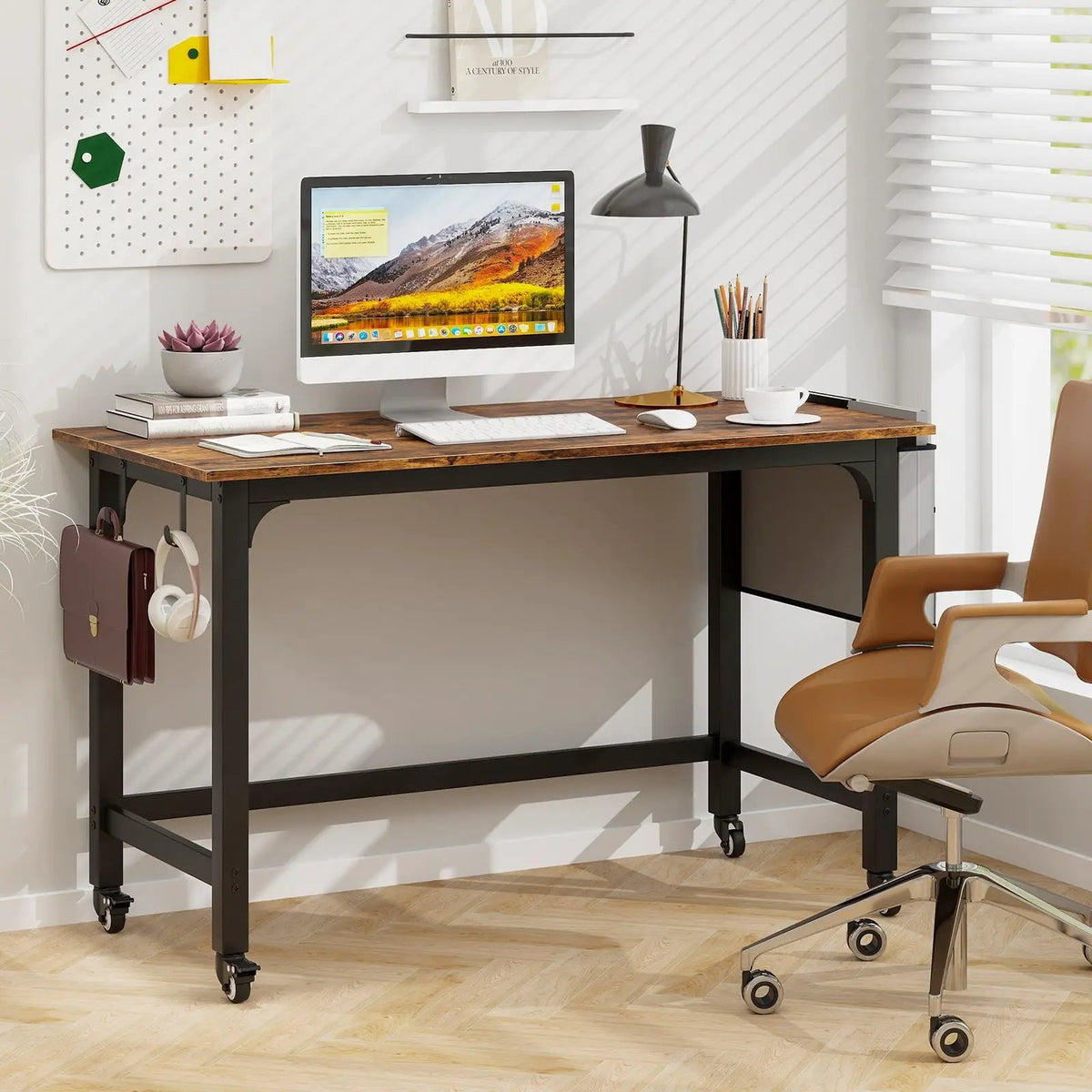 48 Inch Mobile Computer Workstation with 4 Smooth Casters by DirectDeals