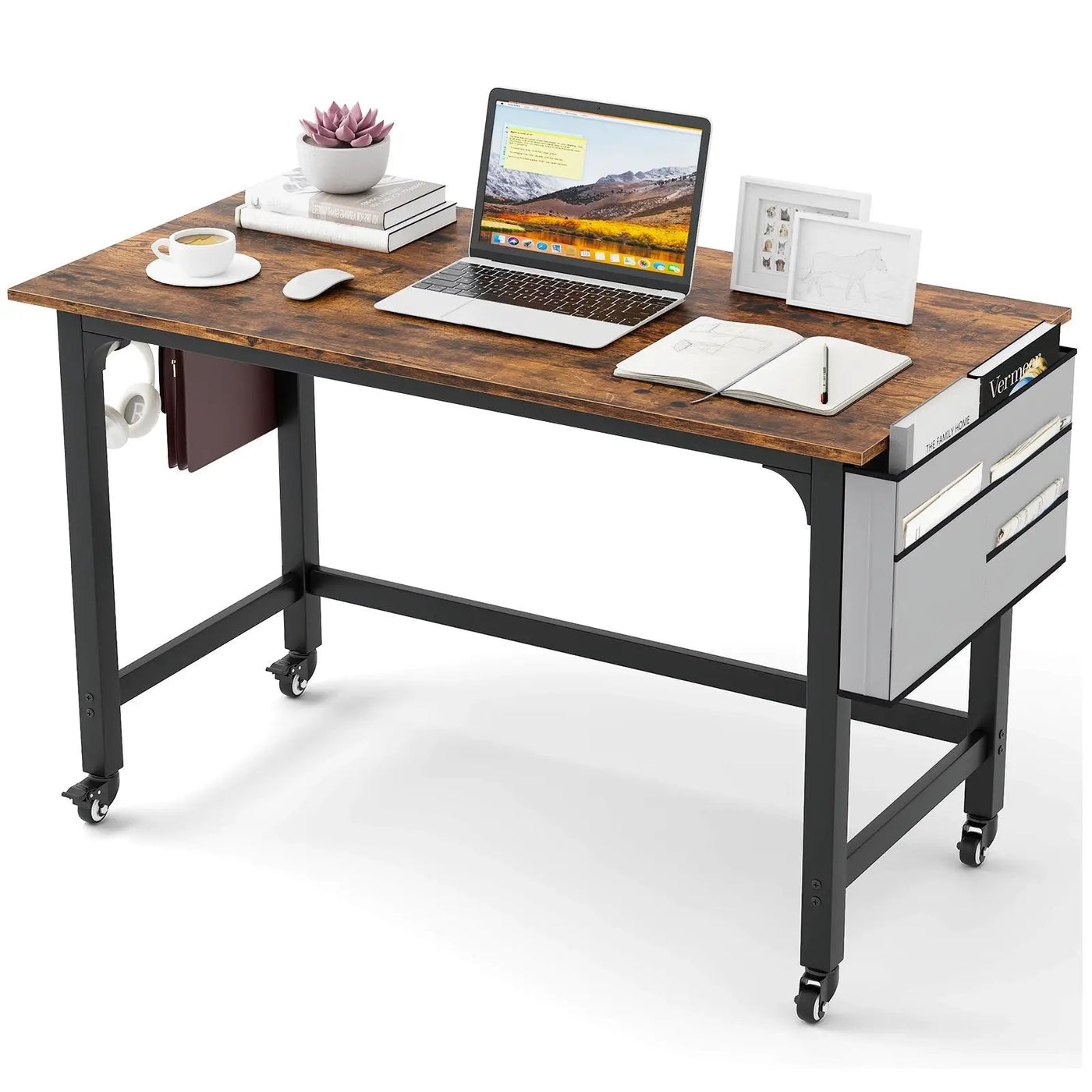 48 Inch Mobile Computer Workstation with 4 Smooth Casters by DirectDeals