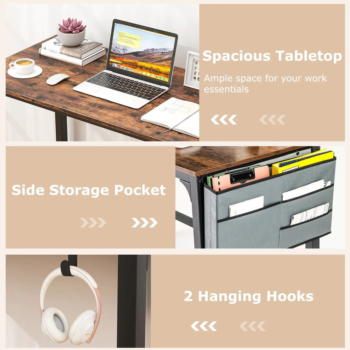 48 Inch Mobile Computer Workstation with 4 Smooth Casters by DirectDeals