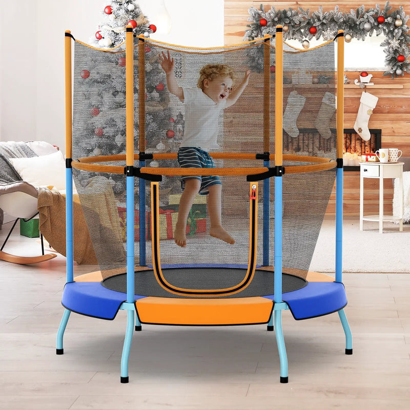 48 Inch Toddler Trampoline with Safety Enclosure Net by DirectDeals