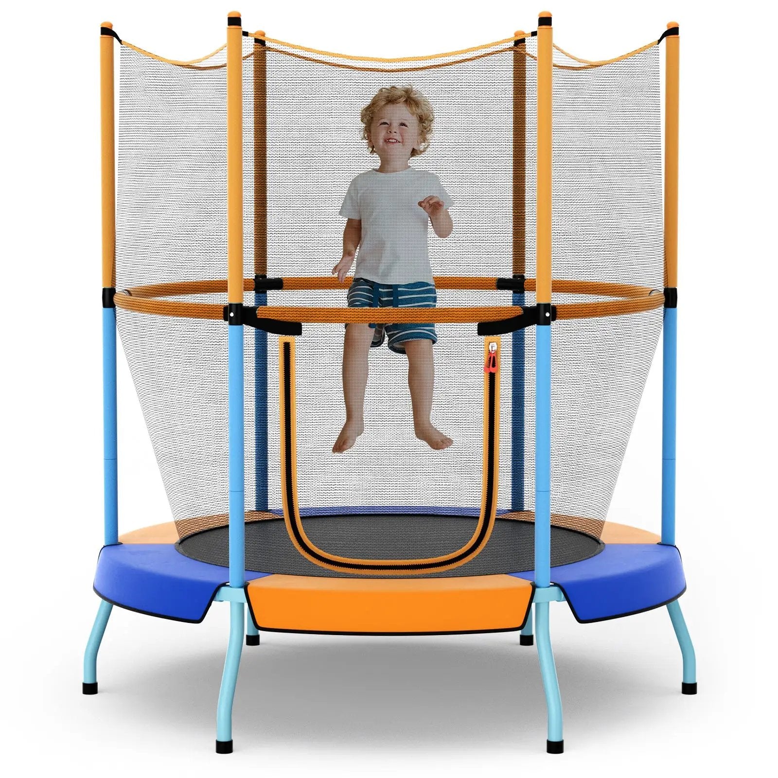 48 Inch Toddler Trampoline with Safety Enclosure Net by DirectDeals