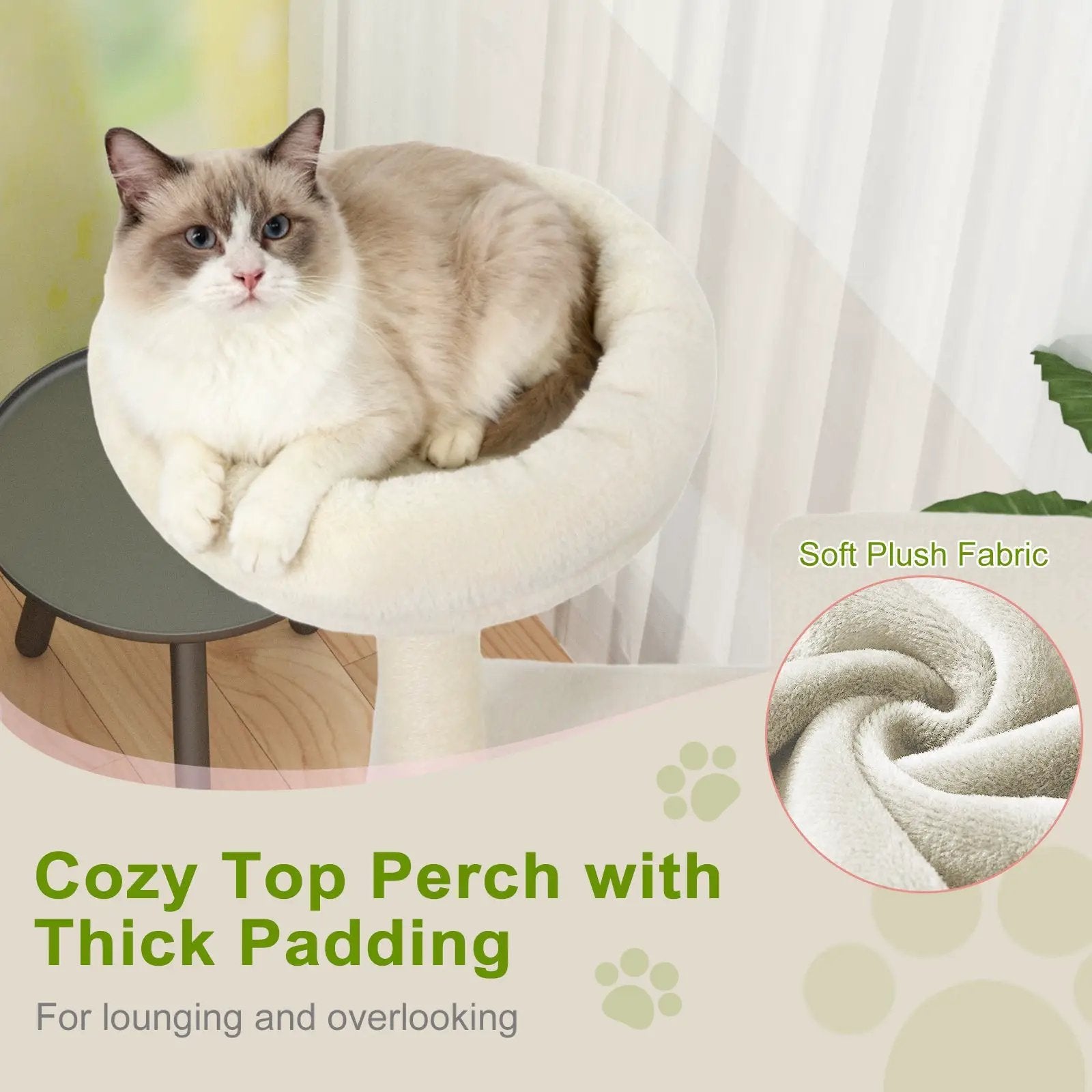 48 Inches Tall Cat Tree Multi-Level Kitten Tower with Large Condo Padded Top Perch by DirectDeals