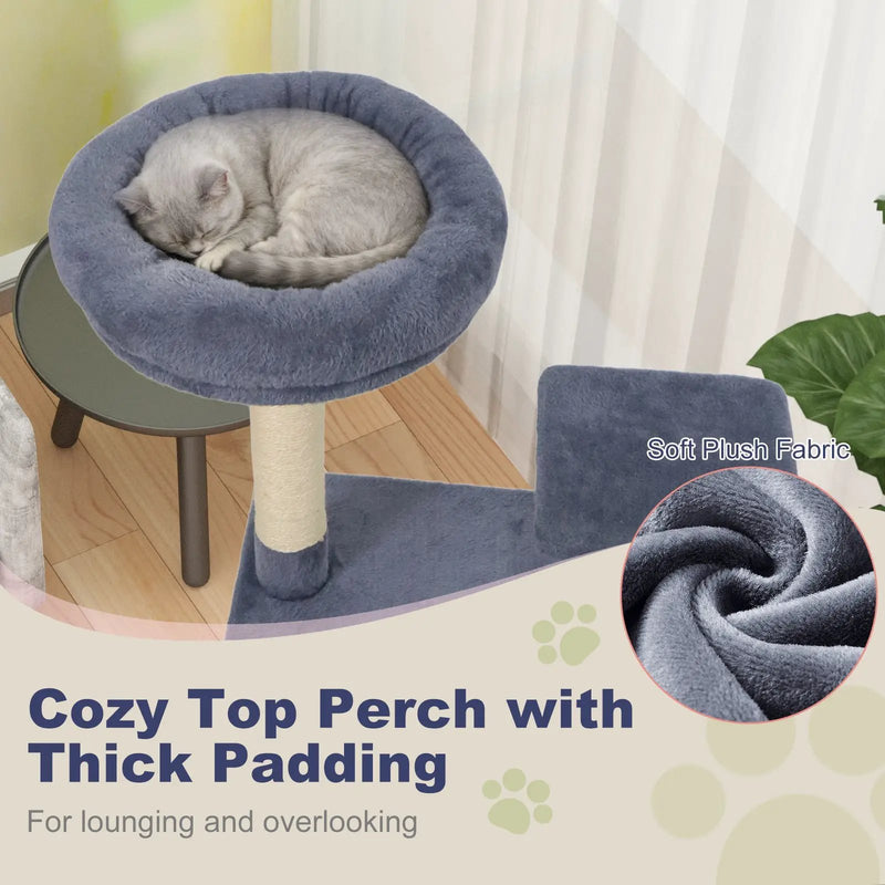 48 Inches Tall Cat Tree Multi-Level Kitten Tower with Large Condo Padded Top Perch by DirectDeals