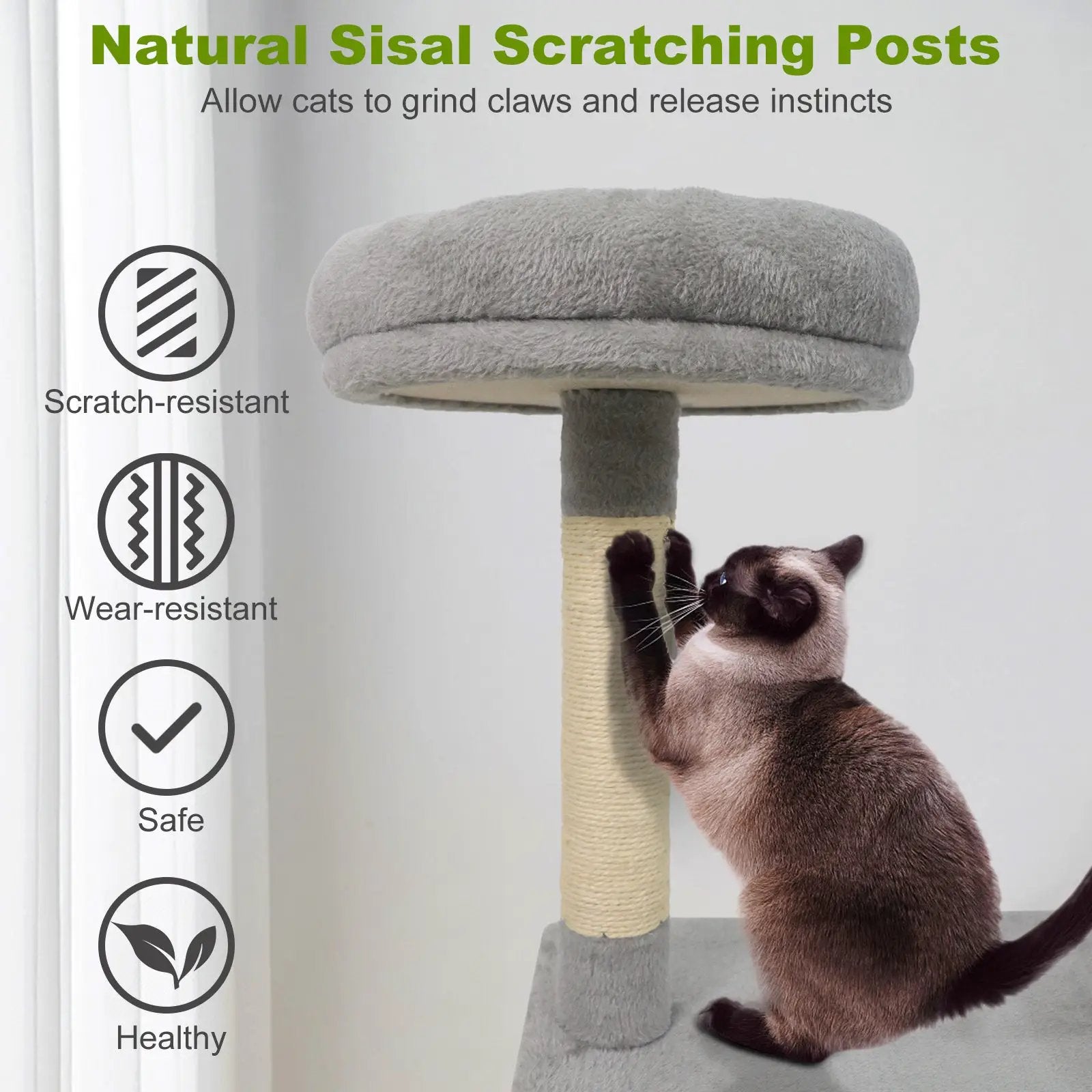 48 Inches Tall Cat Tree Multi-Level Kitten Tower with Large Condo Padded Top Perch by DirectDeals