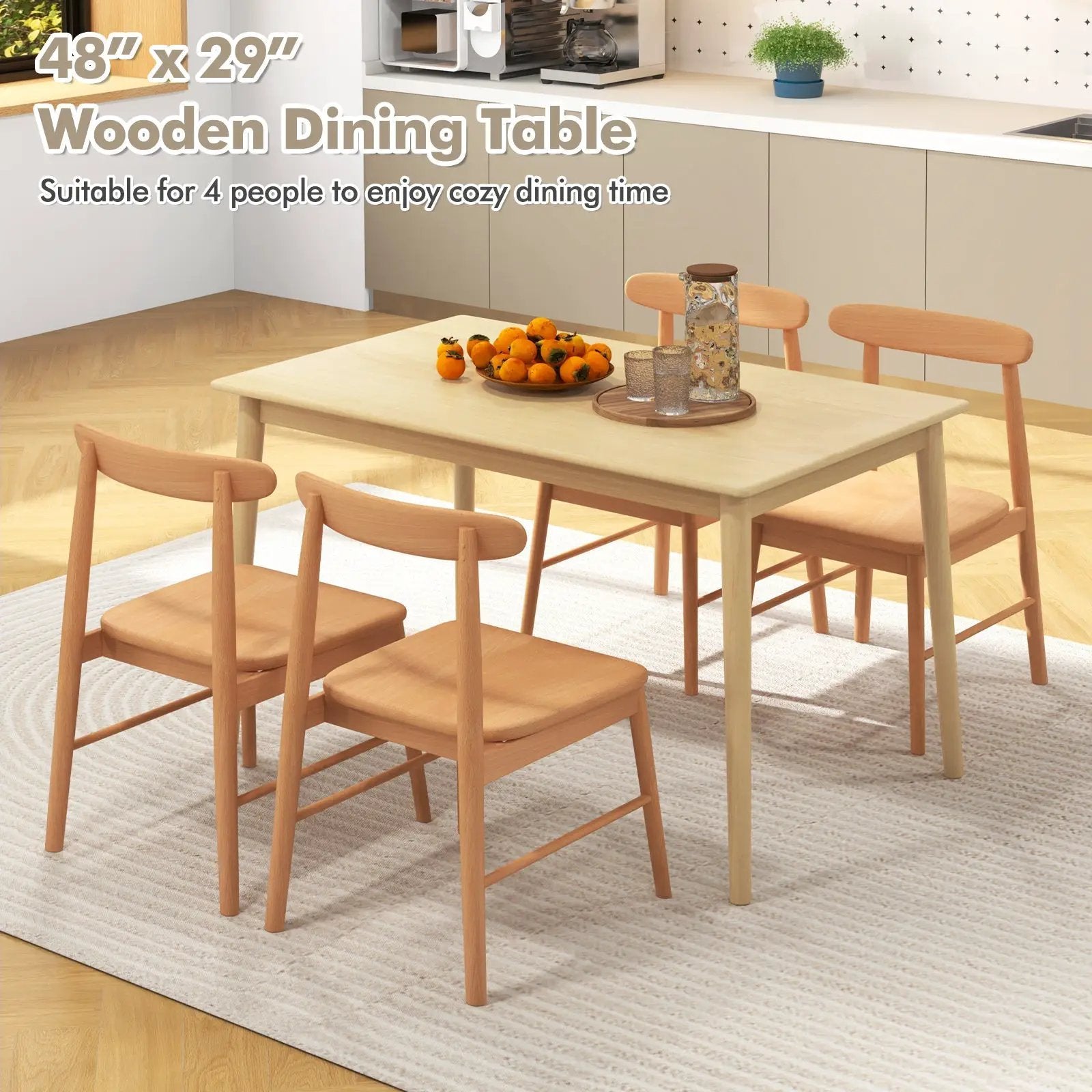 48 Inches Wooden Dining Table for 4 People by DirectDeals
