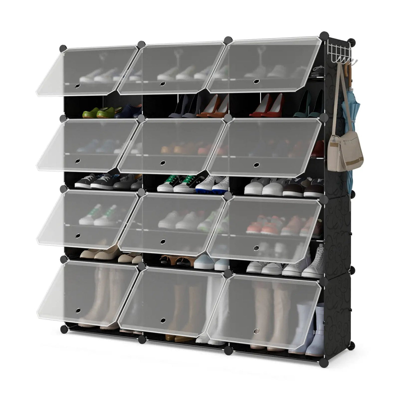 12-Cube 48 Pairs Portable Shoe Shelves with Hook by DirectDeals