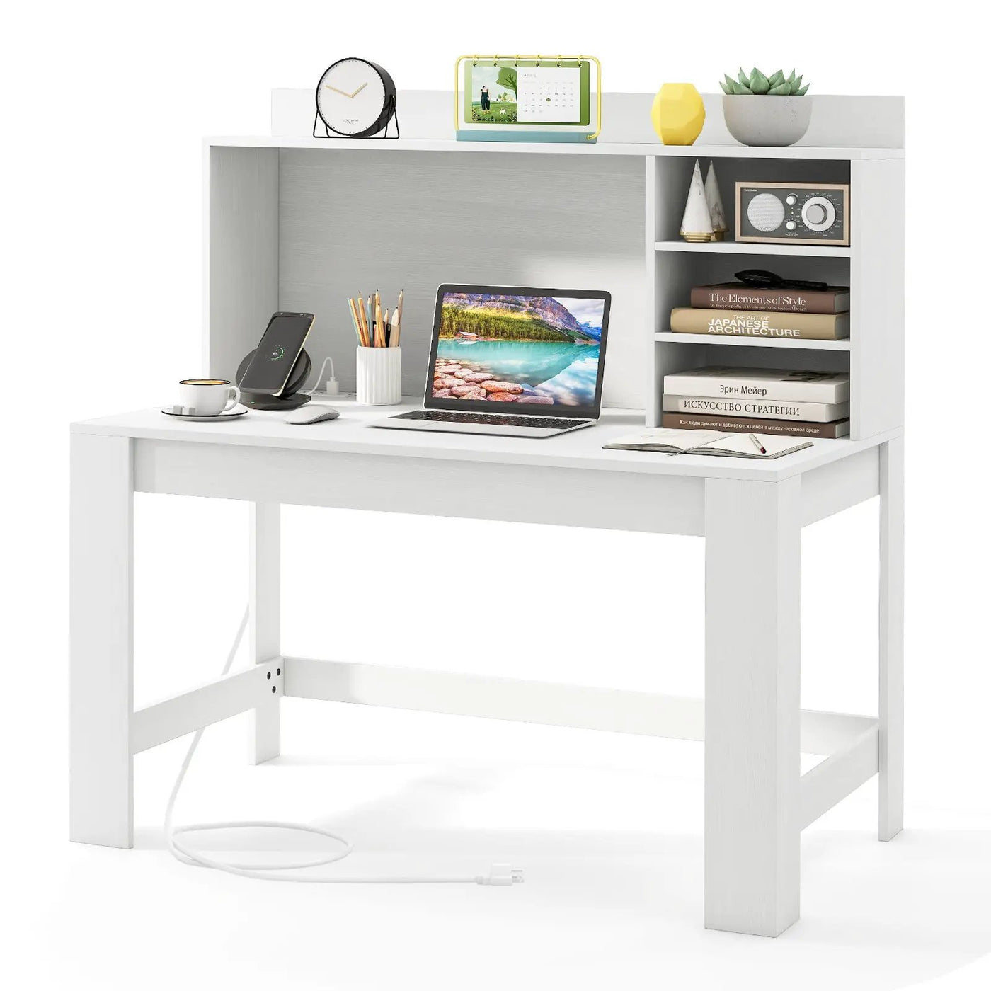 48 Inch Writing Computer Desk with Anti-Tipping Kits and Cable Management Hole by DirectDeals
