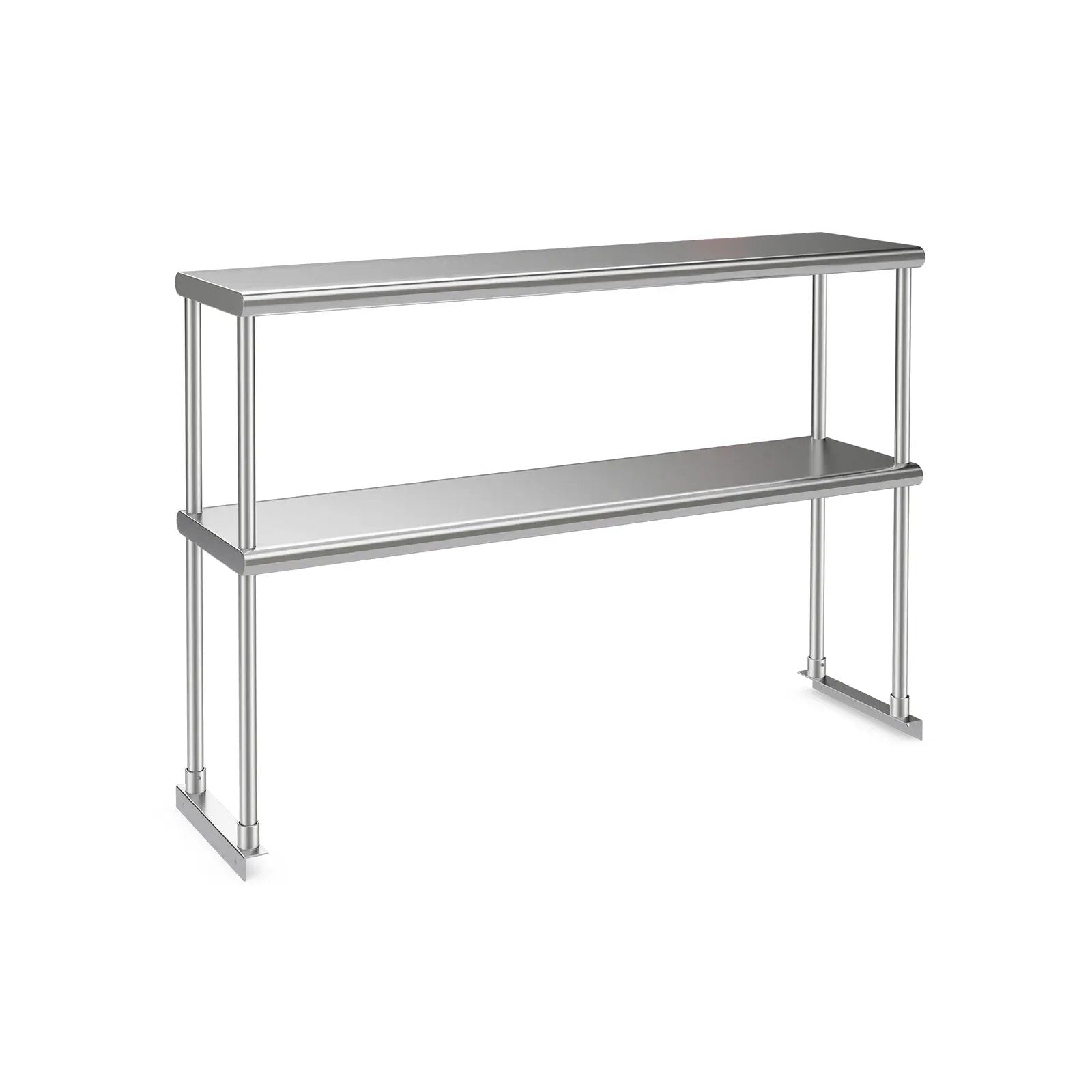 48 x 12 Inch Kitchen Stainless Steel Overshelf with Adjustable Lower Shelf by DirectDeals