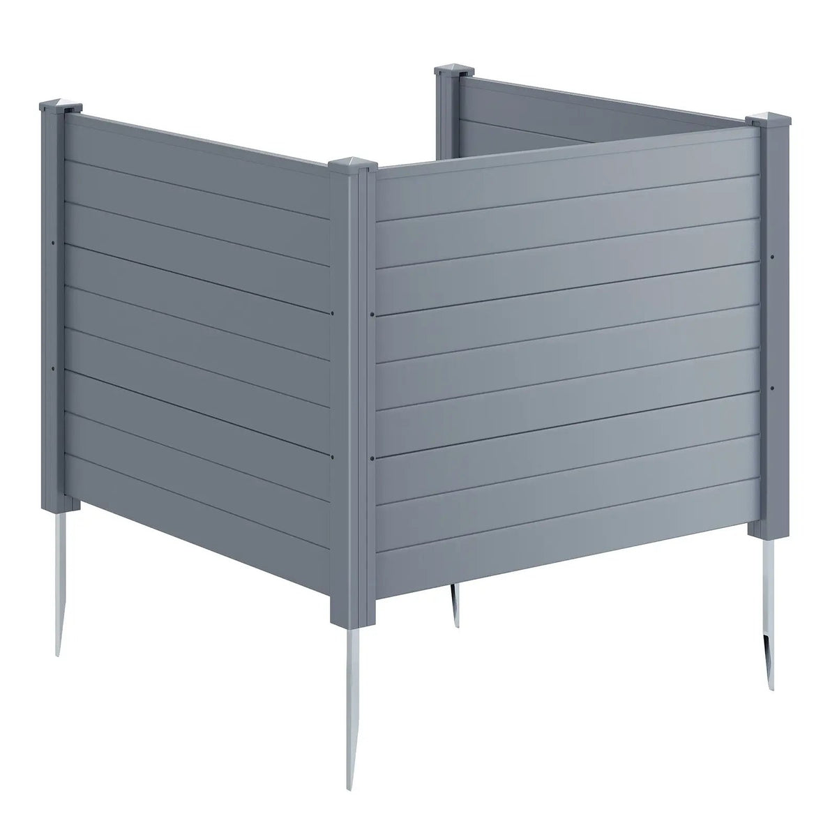 48 x 38 Inch Air Conditioner Fence 3 Panels with Metal Ground Stakes for Patio Backyard by DirectDeals